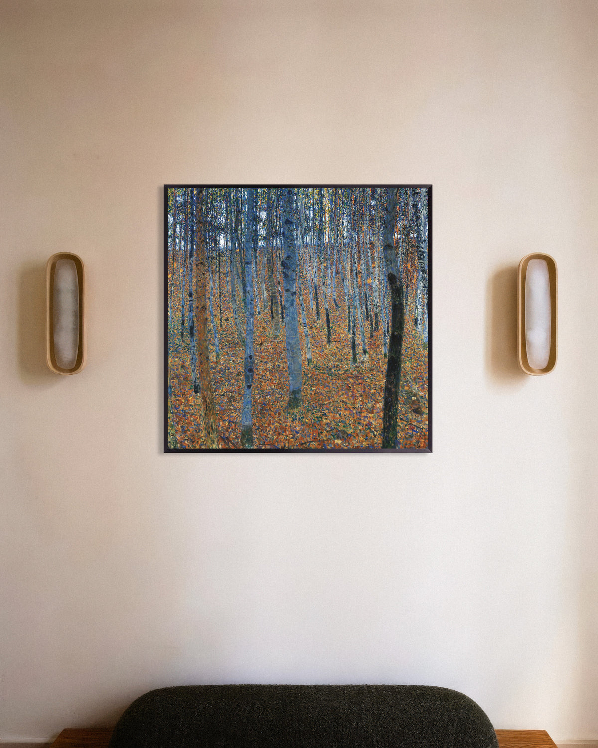Plakat Bøgeskov I (1902) af Gustav Klimt med metalramme