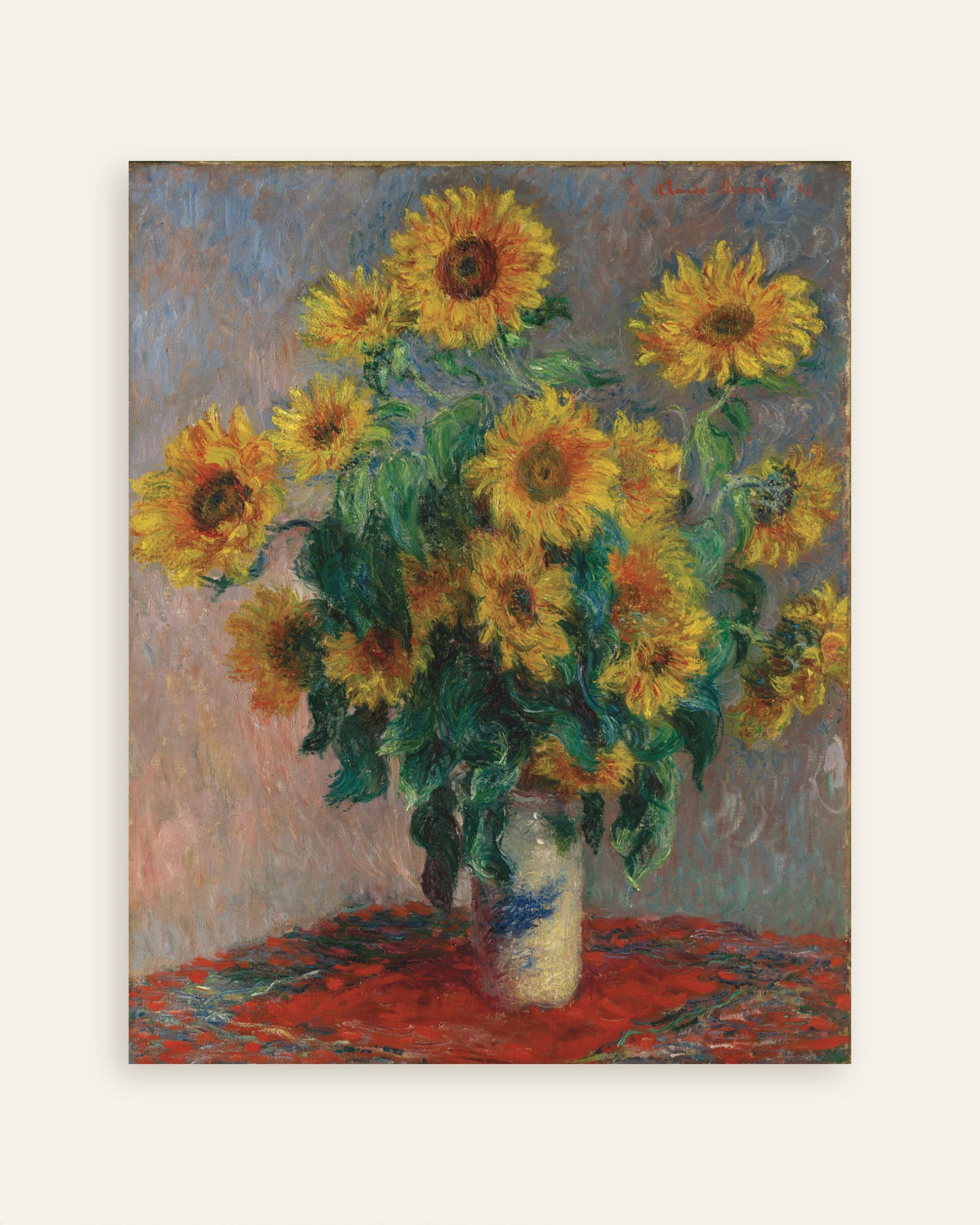 Plakat Buket af solsikker (1881) af Claude Monet, miniature