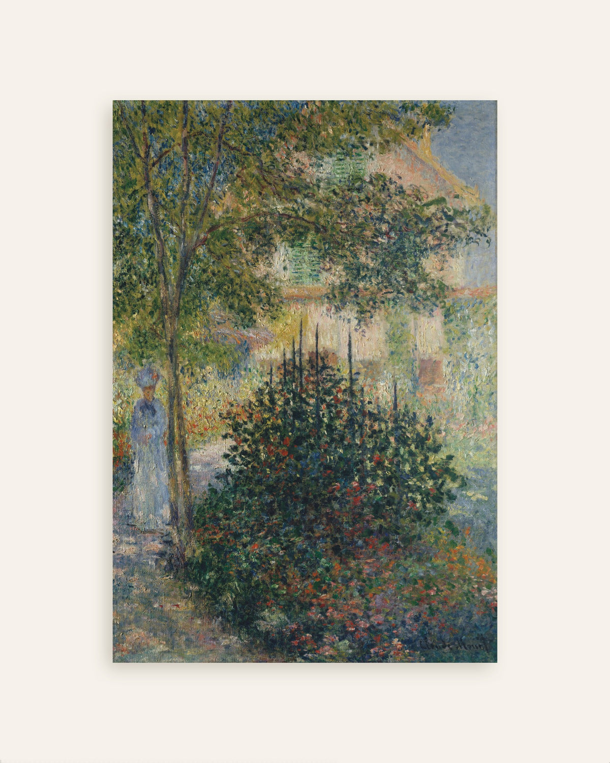 Plakat Camille Monet i haven i Argenteuil (1876) af Claude Monet, miniature