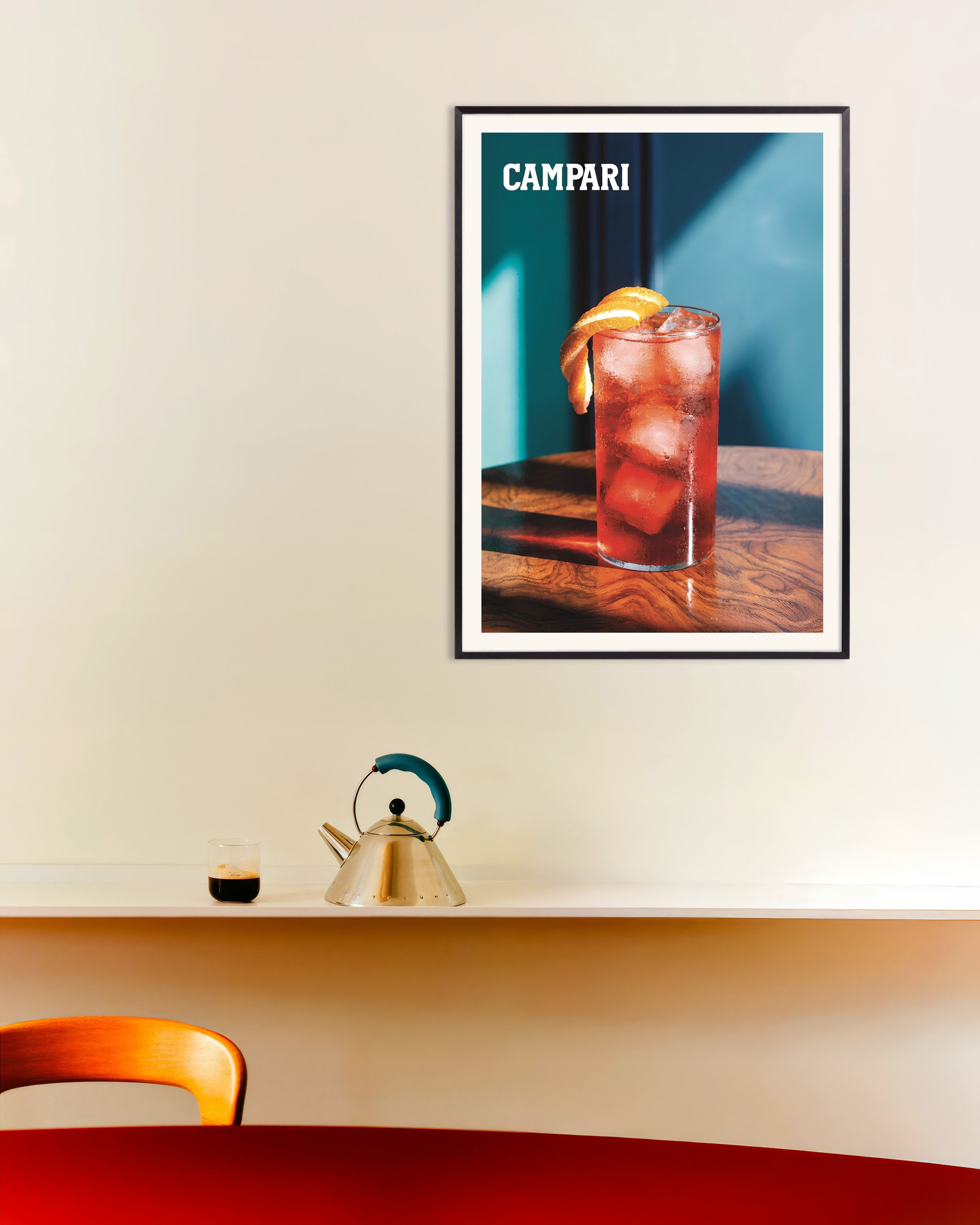 Poster of Campari Cocktail with Orange Twist Poster, with metal frame