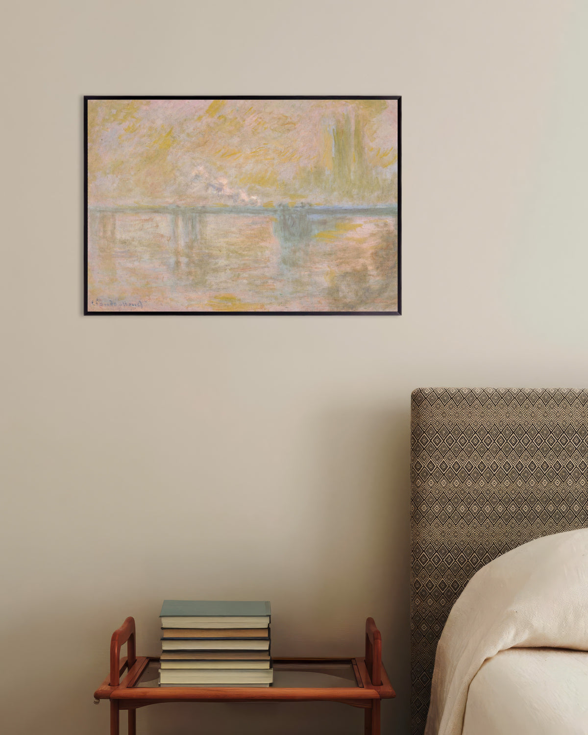 Plakat Charing Cross Bridge, London (ca. 1902) af Claude Monet med metalramme
