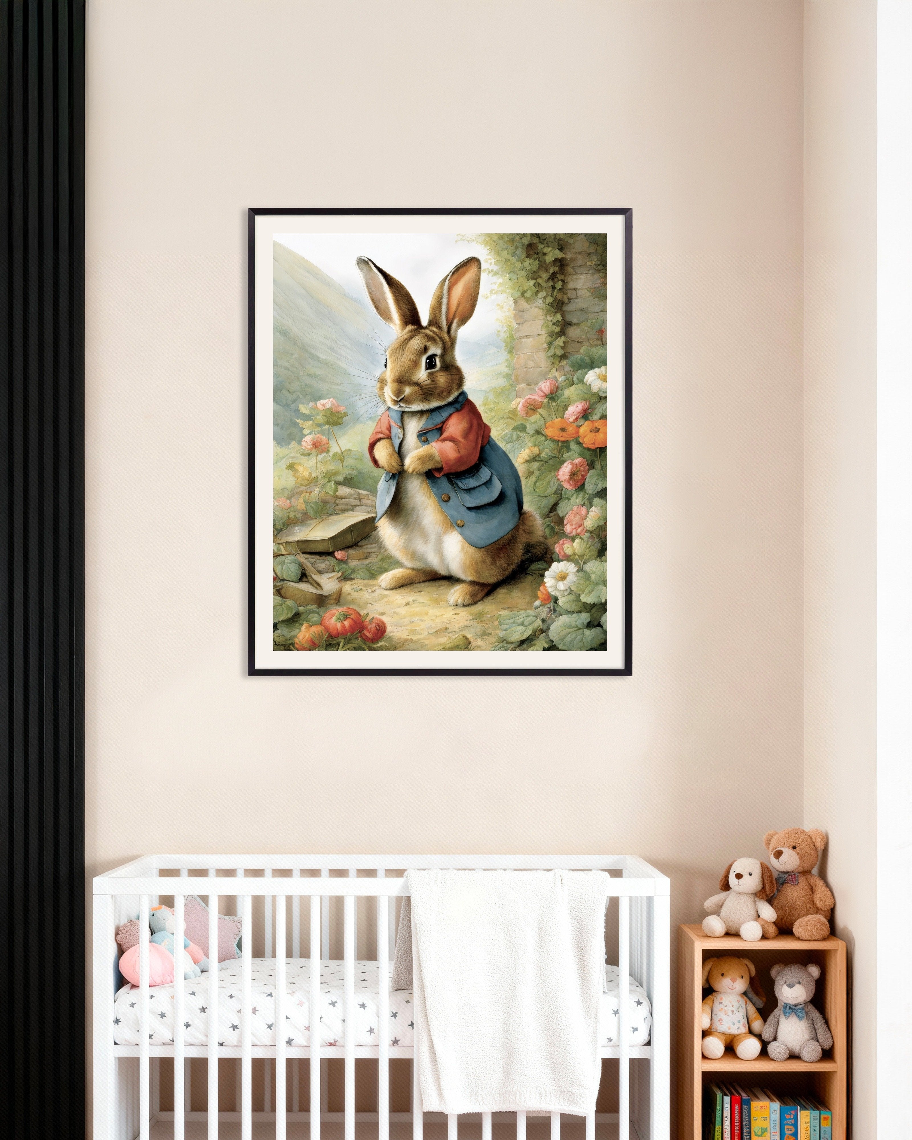 Poster of Charming tales, delicate British watercolors, Rabbit - Poster, with metal frame