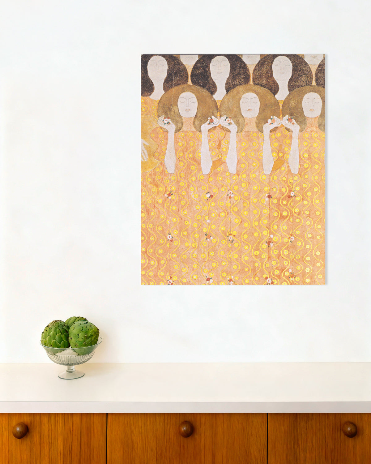 Plakat Paradisets englekor, Beethovenfrisen (1902) af Gustav Klimt
