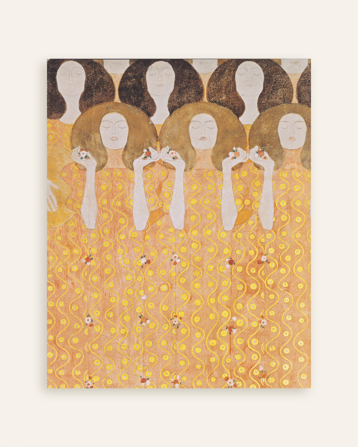 Plakat Paradisets englekor, Beethovenfrisen (1902) af Gustav Klimt, miniature