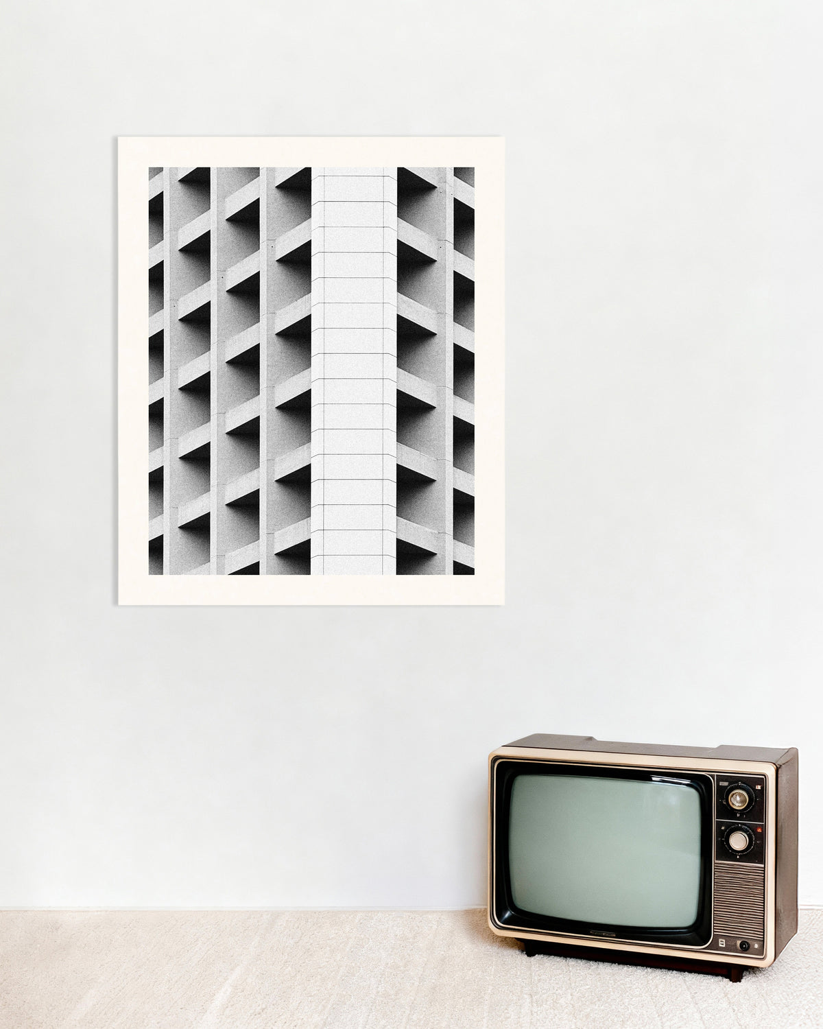 Plakat »Kassettefacade med hvid midterstribe«