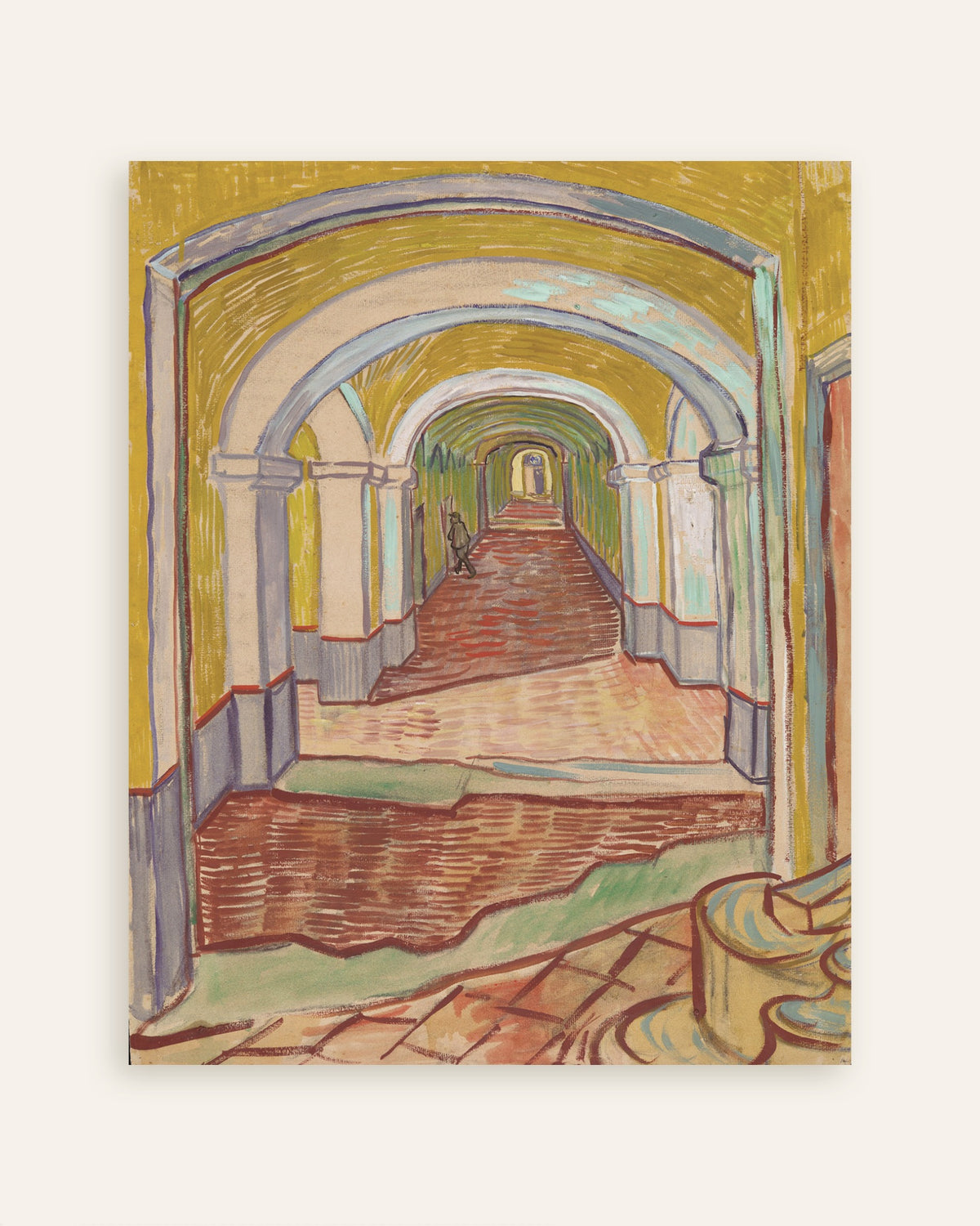 Poster af Korridor i asylet (1889) af Vincent van Gogh, i miniature