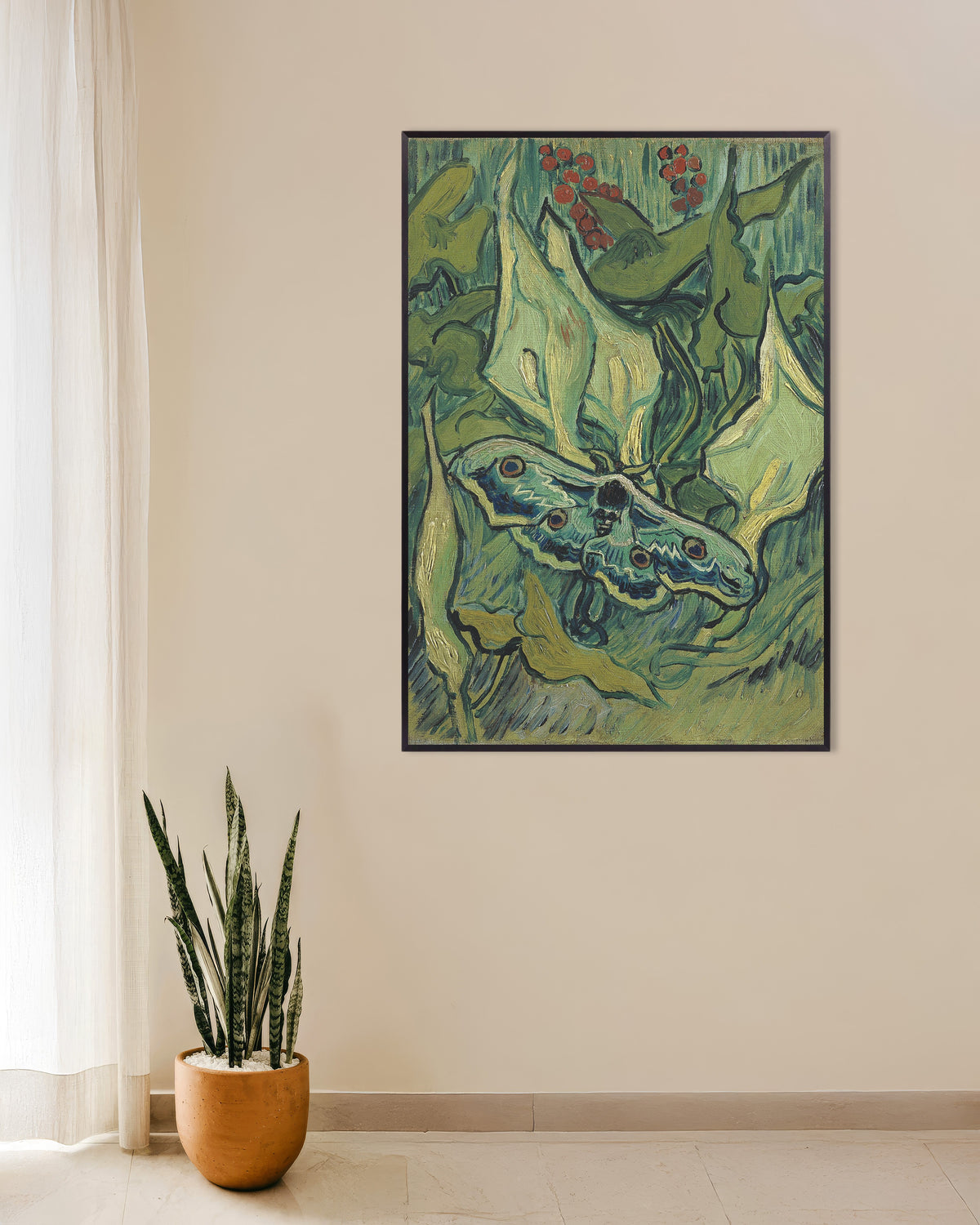 Poster af Kejsermøl (1889) af Vincent van Gogh med metalramme