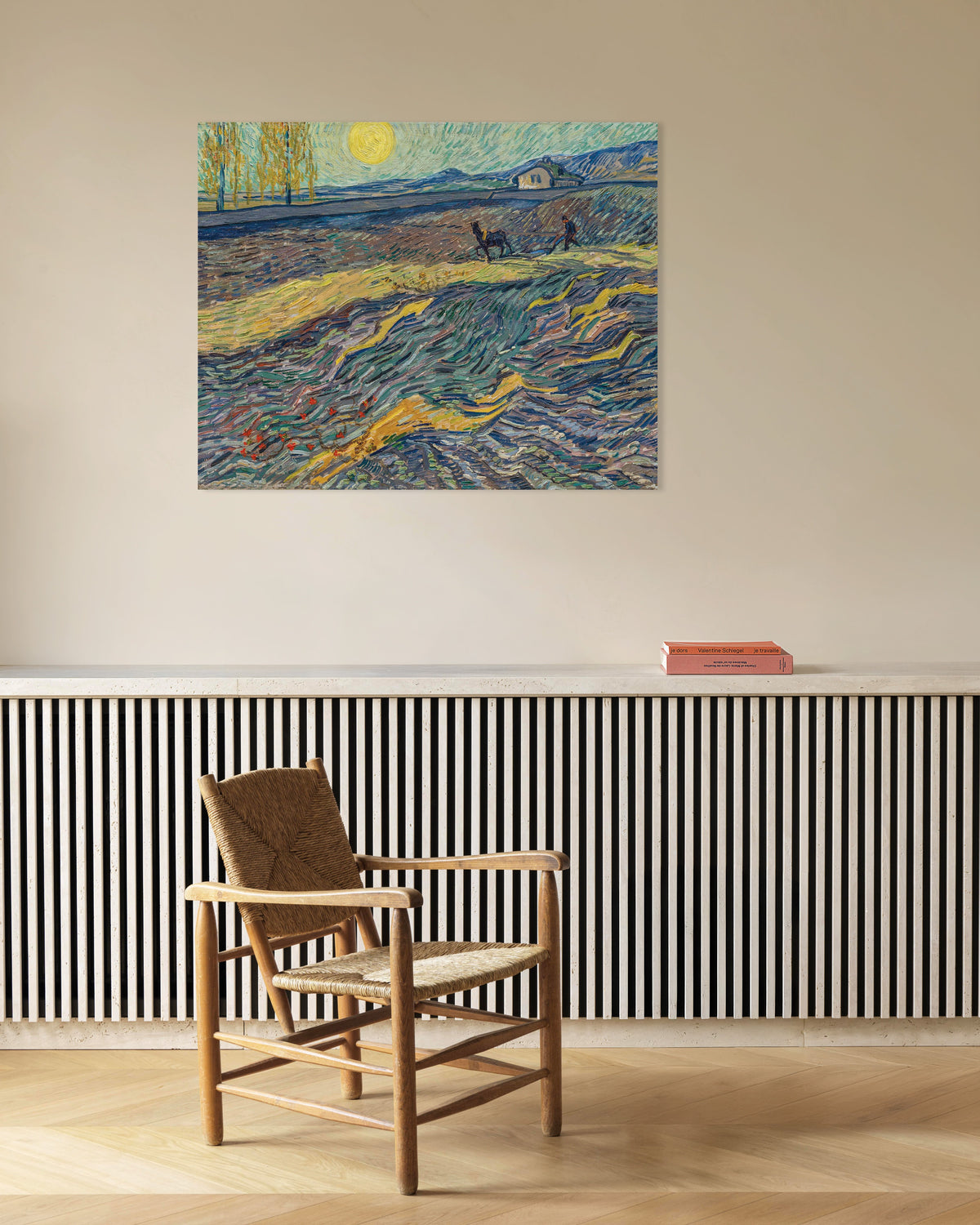 Poster med Indhegnet mark med plovmand (1889) af Vincent van Gogh