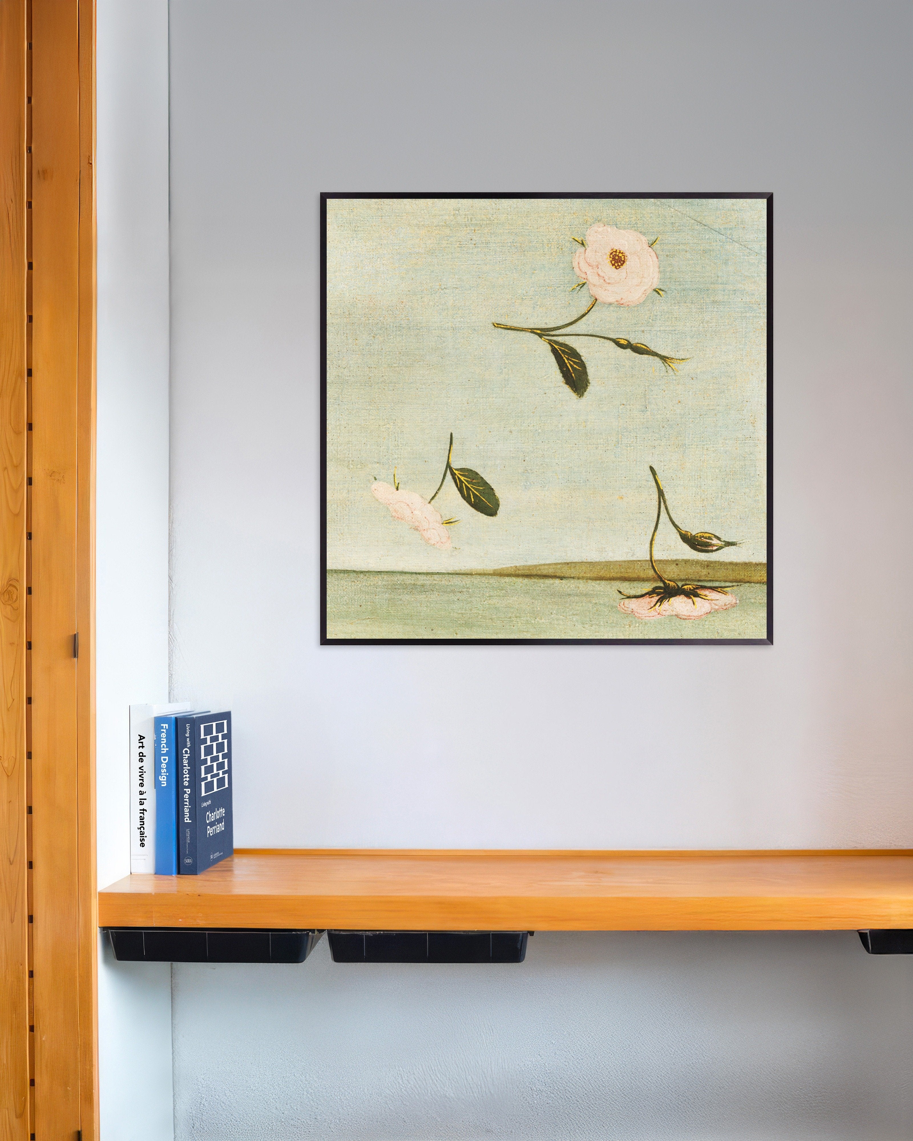 Poster of Falling Flowers from Botticelli’s Venus Poster, with metal frame