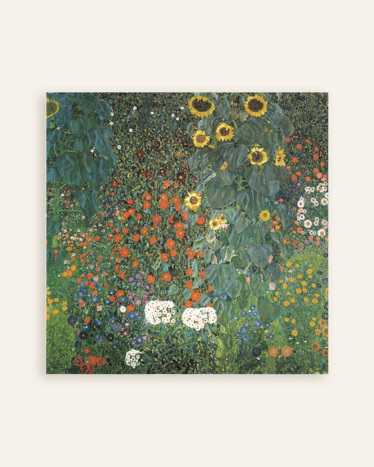 Plakat Bondehave med solsikker (1907) af Gustav Klimt, miniature