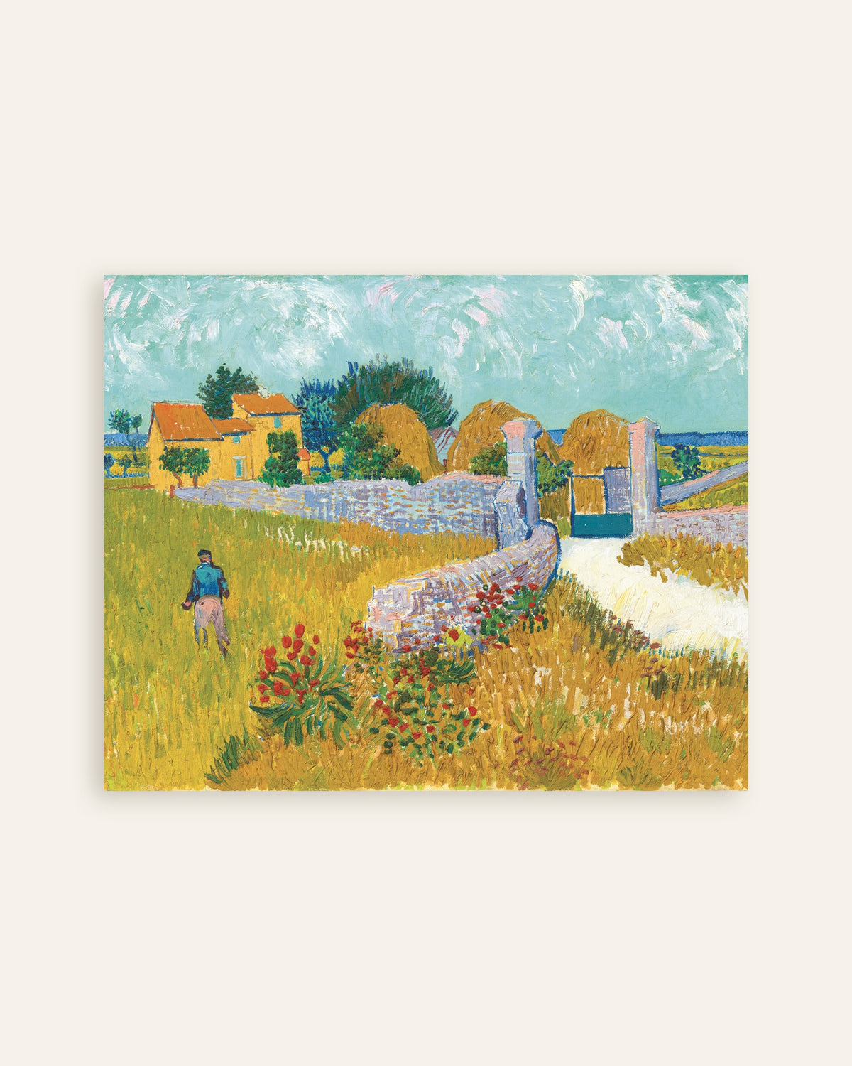 Plakat med Bondegård i Provence (1888) af Vincent van Gogh, miniature