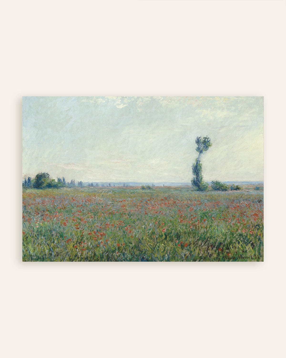 Plakat Valmuemark af Claude Monet, miniature