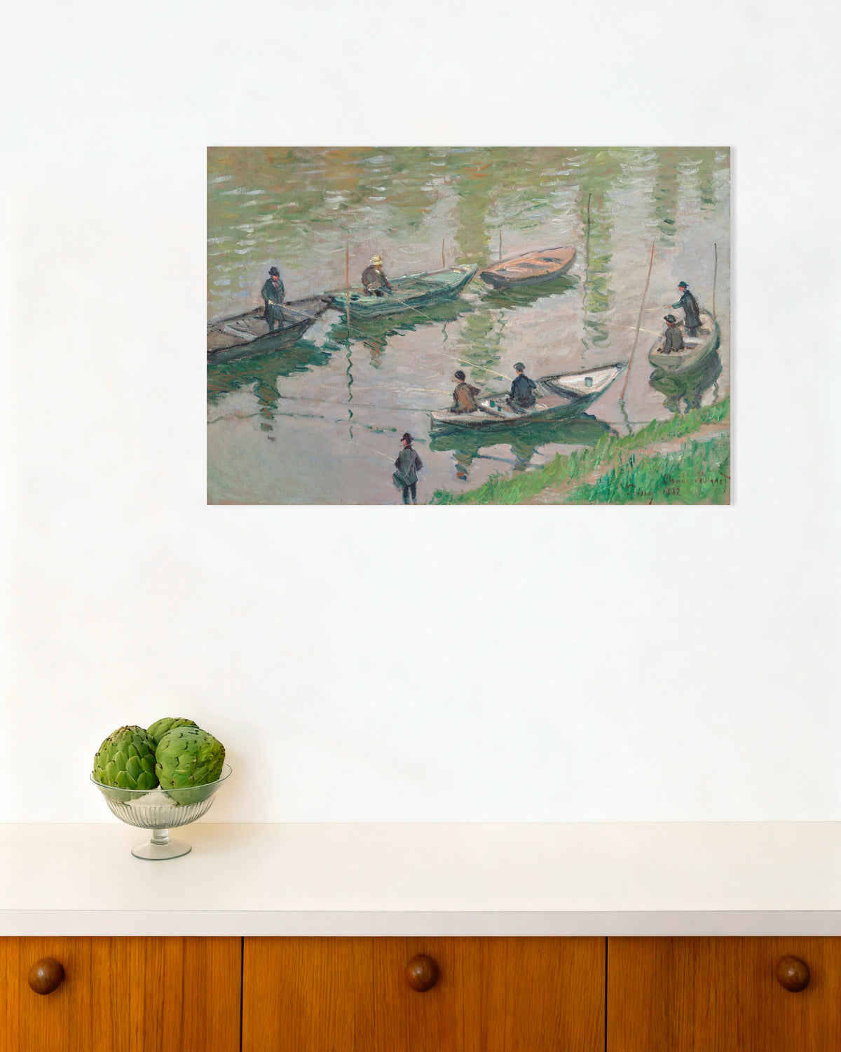Plakat Fiskere på Seinen ved Poissy (1882) af Claude Monet