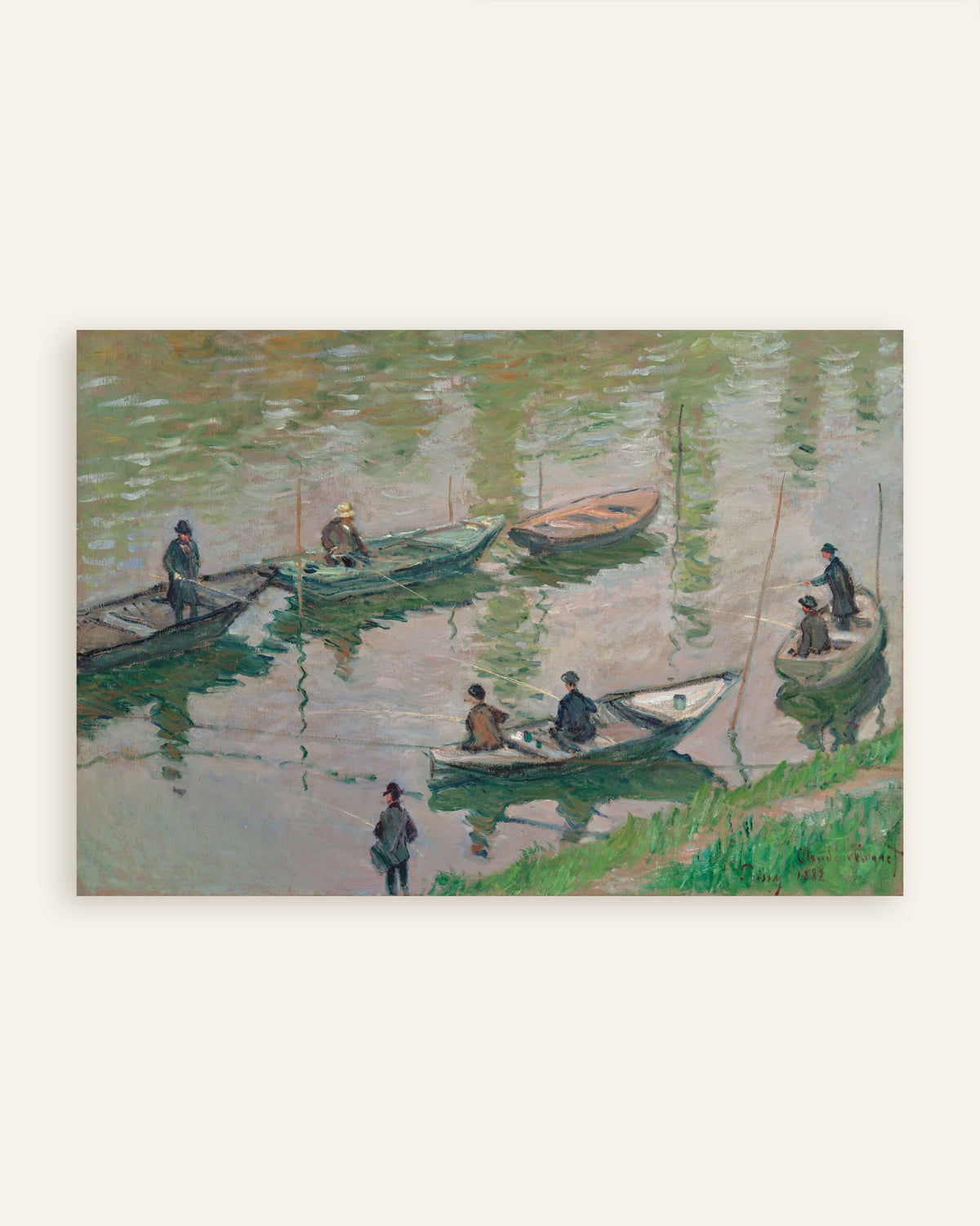 Plakat Fiskere på Seinen ved Poissy (1882) af Claude Monet, miniature