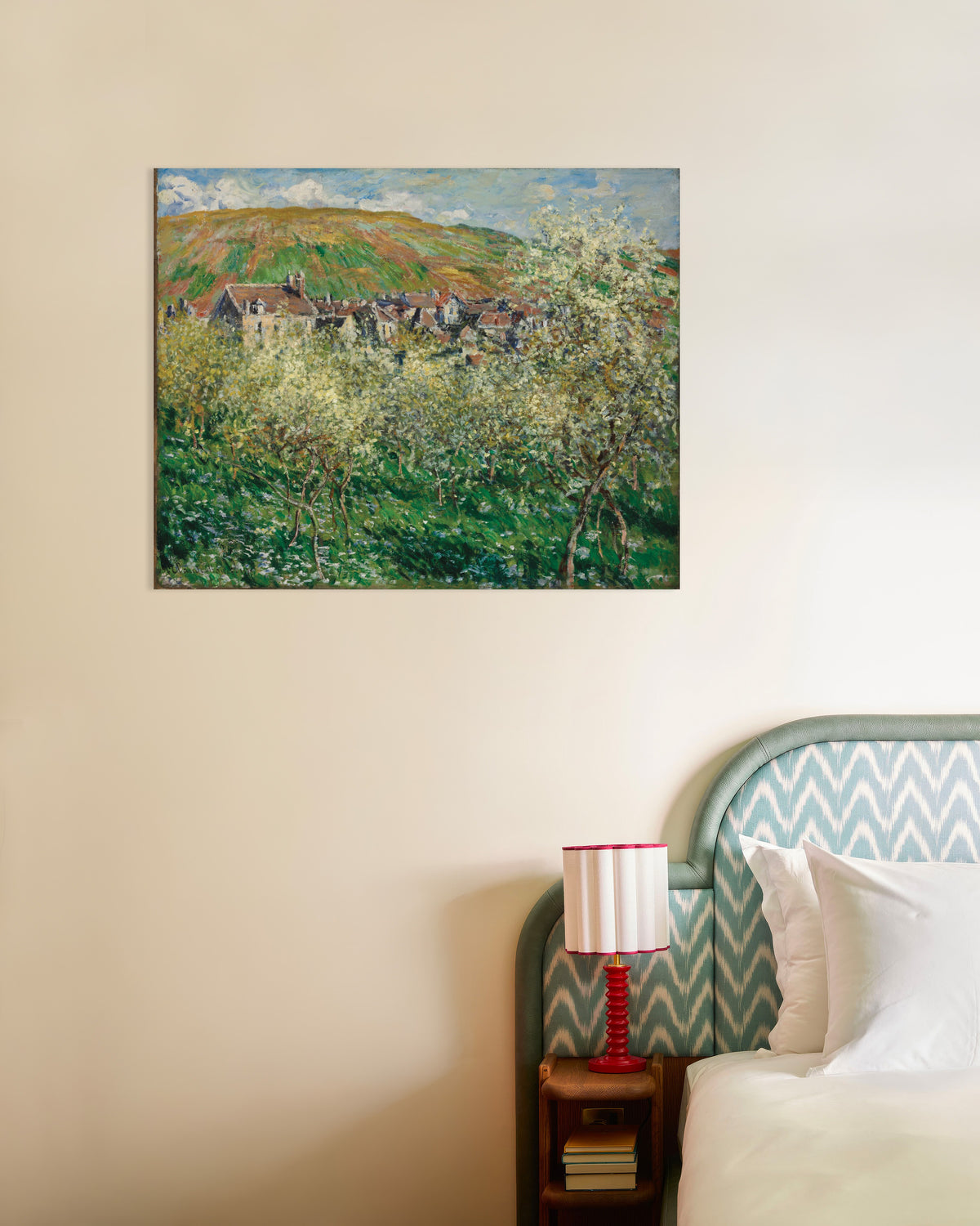 Plakat Blomstrende blommetræer (1879) af Claude Monet