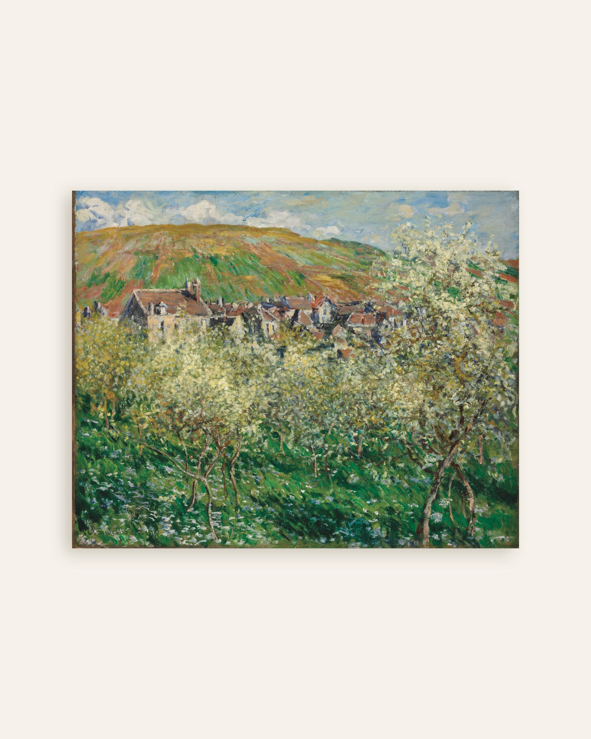 Plakat Blomstrende blommetræer (1879) af Claude Monet, miniature