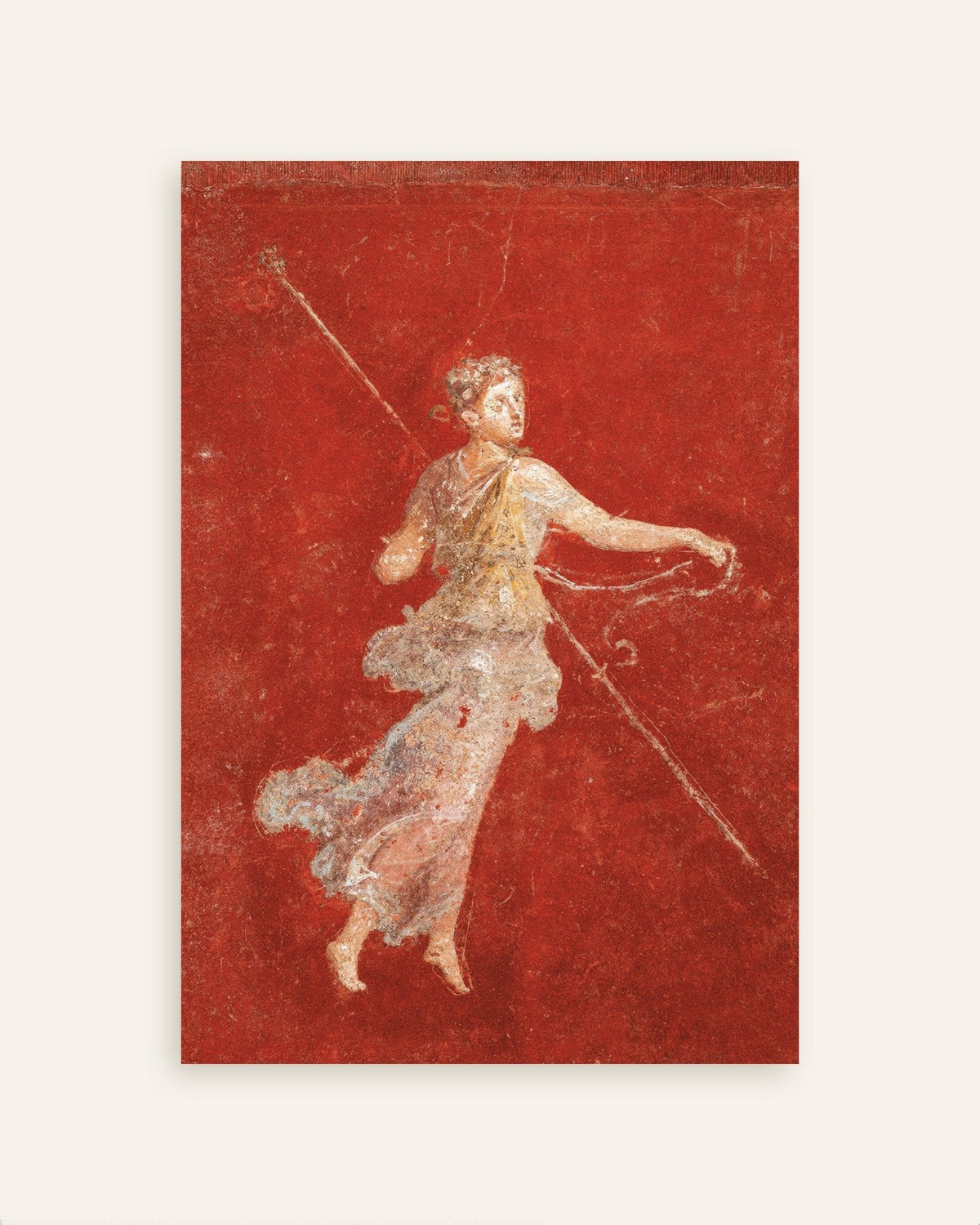Plakat med freskoen af den flyvende mænade fra Pompeji