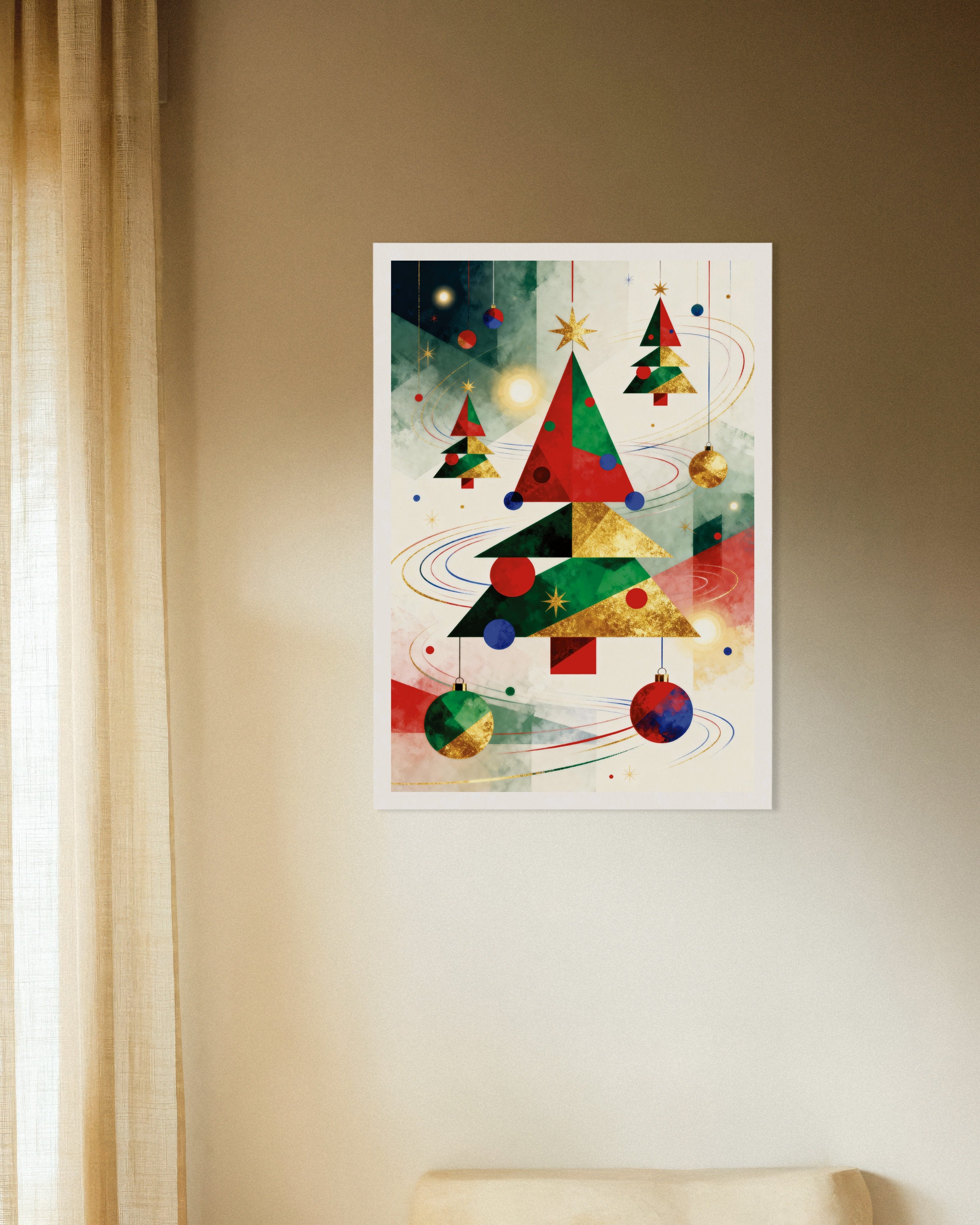 Poster of Geometric Christmas trees poster