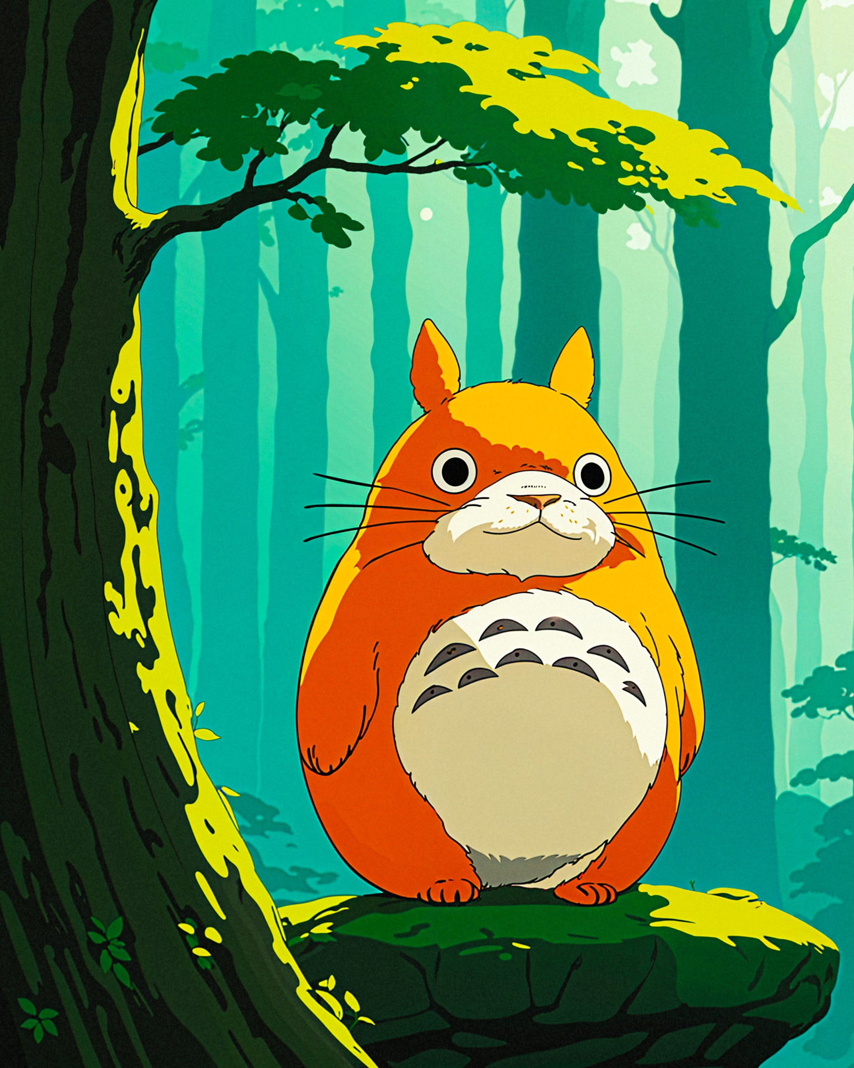 Studio Ghibli Plakat, Totoro og Meditation