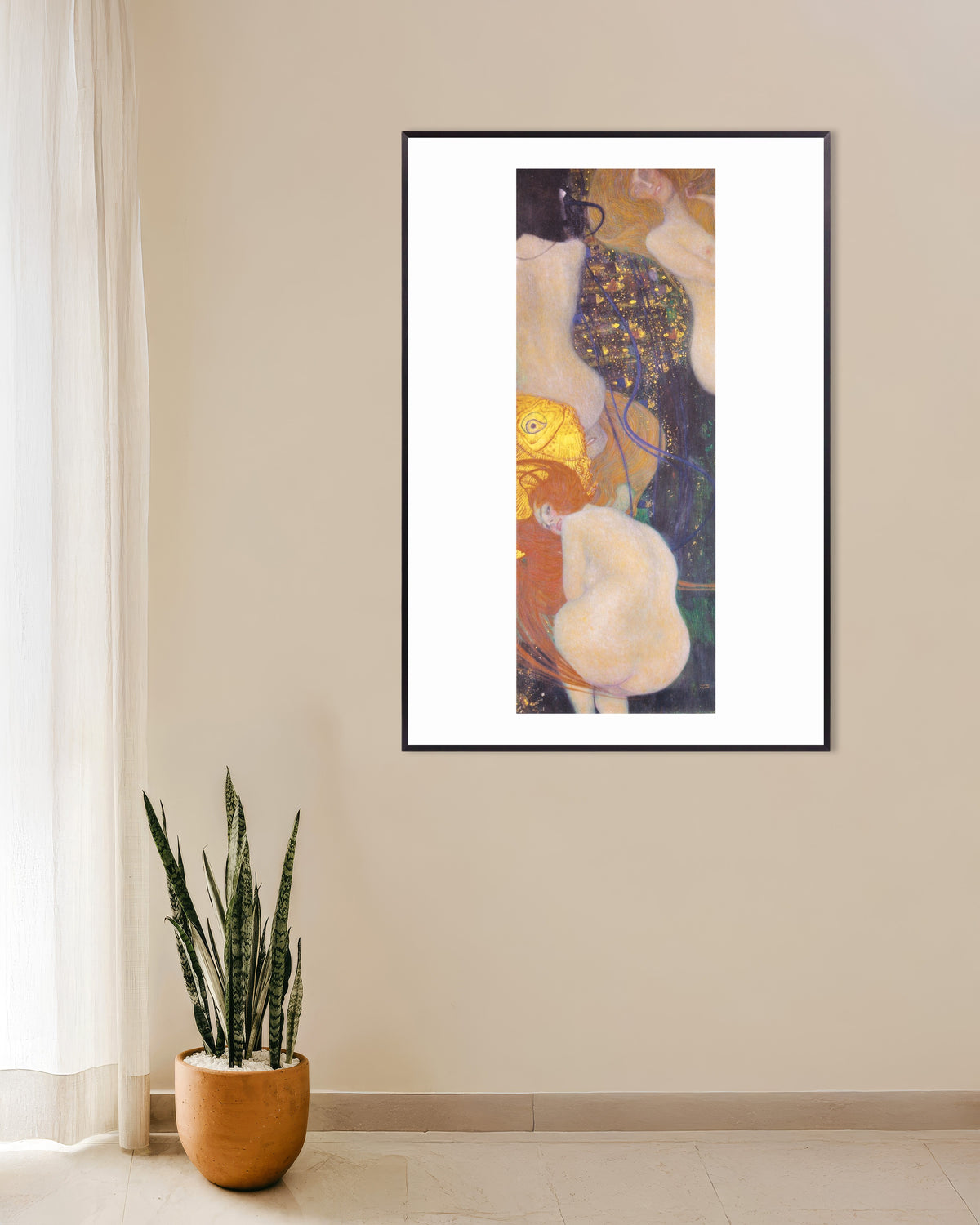 Plakat Guldfisk (1901–1902) af Gustav Klimt med metalramme