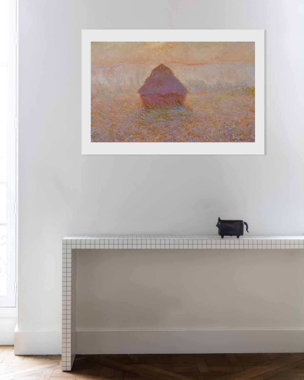 Plakat Kornstak, sol i disen (1891) af Claude Monet