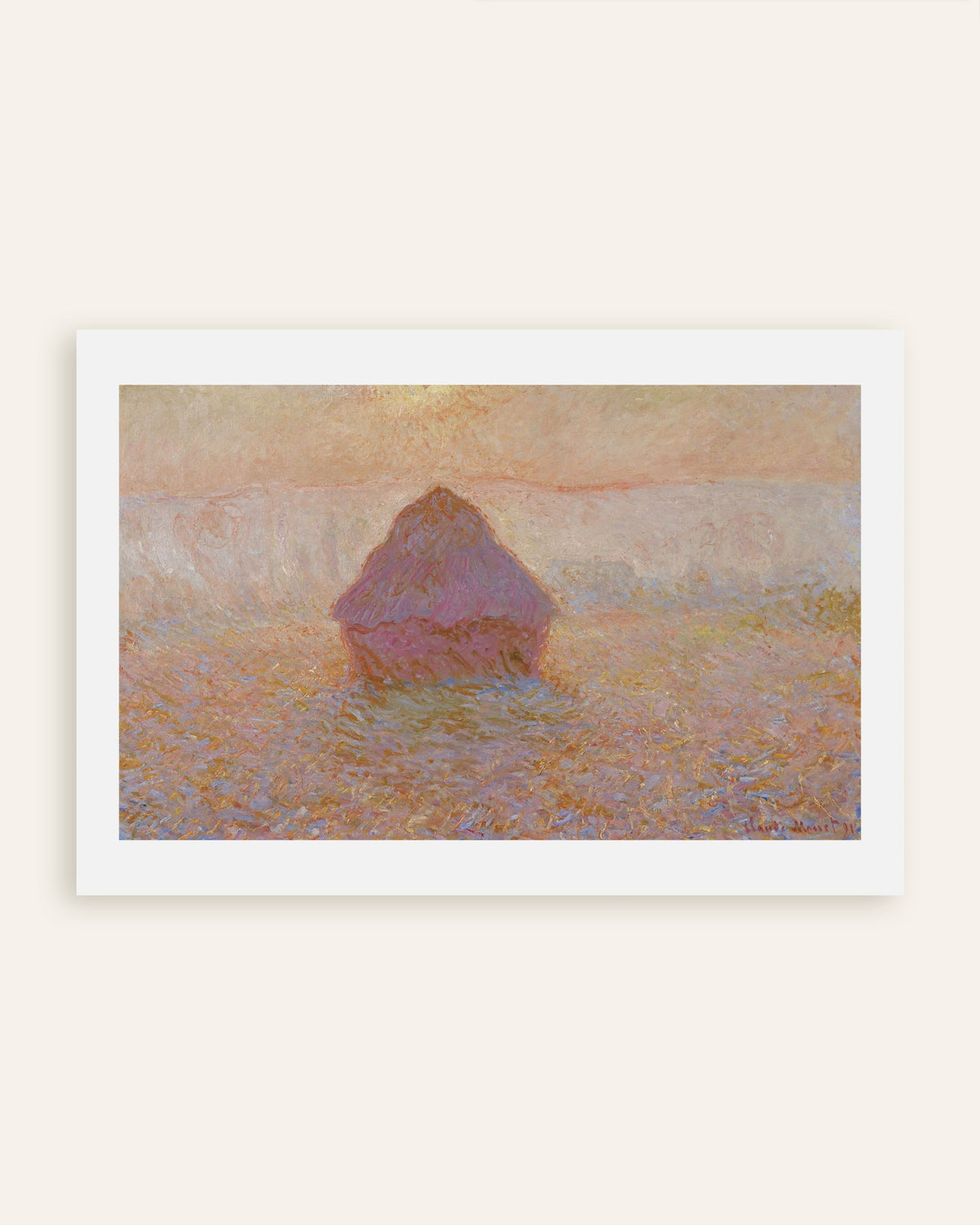 Plakat Kornstak, sol i disen (1891) af Claude Monet, miniature