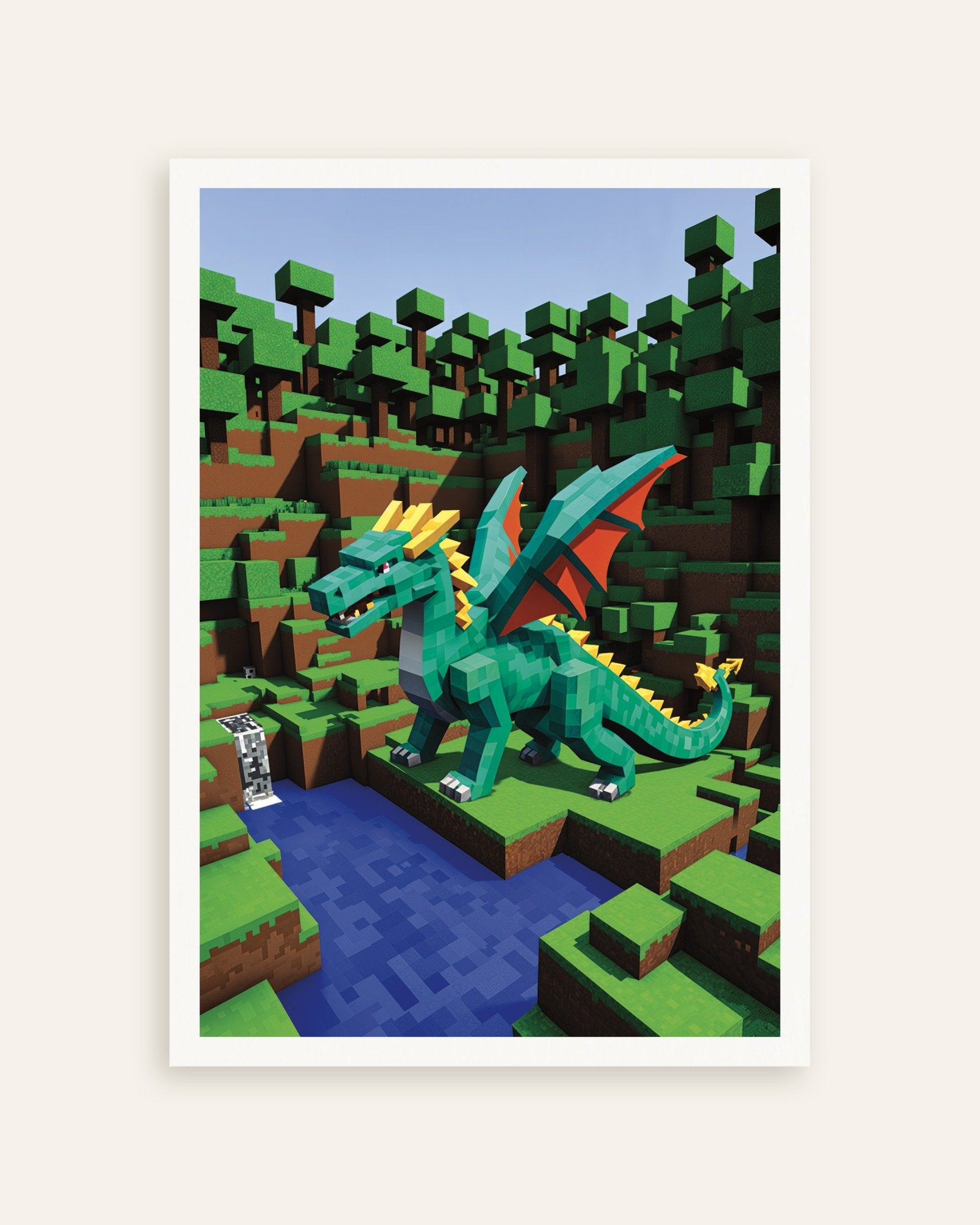 Poster of Green dragon by the waterfall, thumbnail