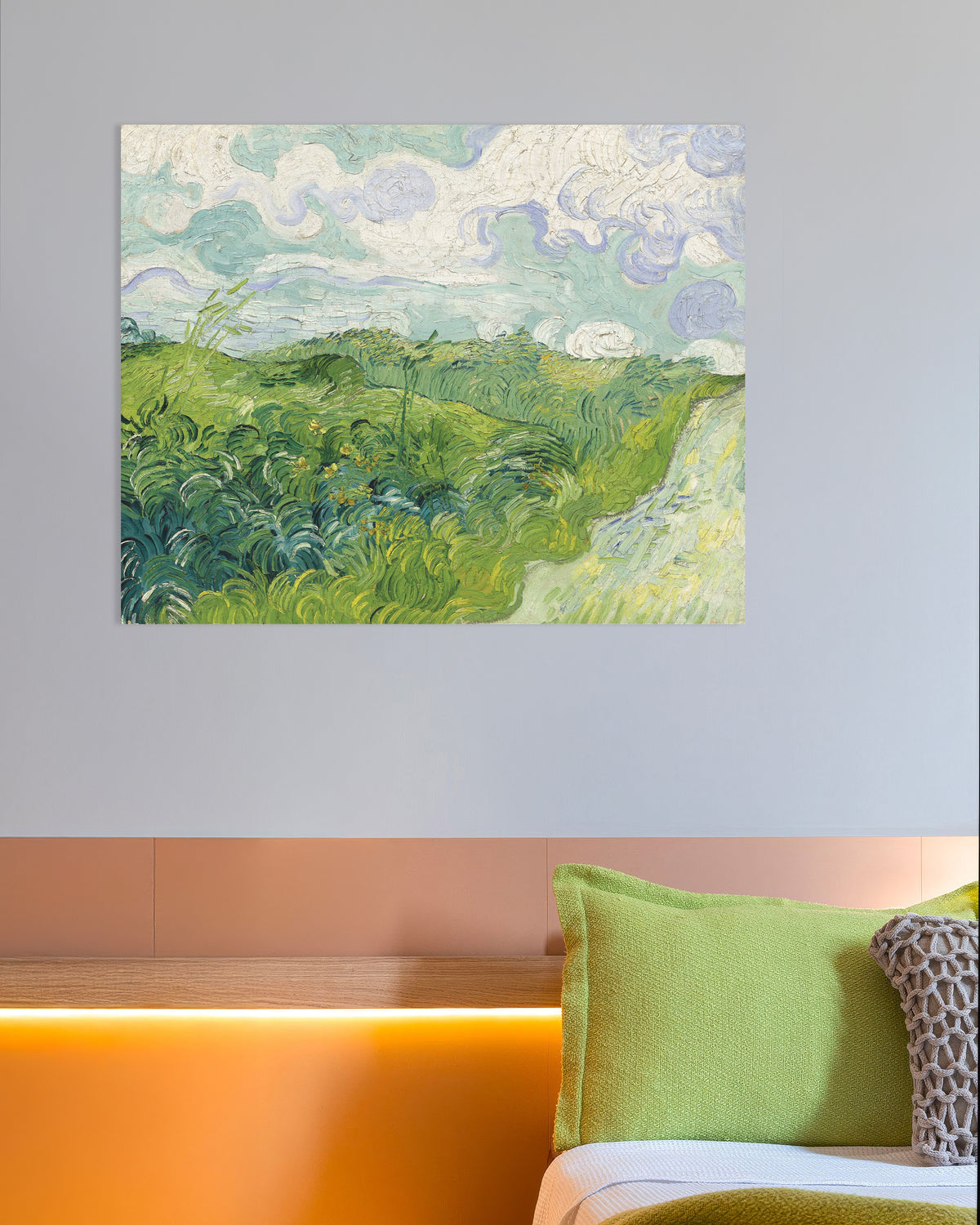Poster af Grønne hvedemarker, Auvers (1890) af Vincent van Gogh