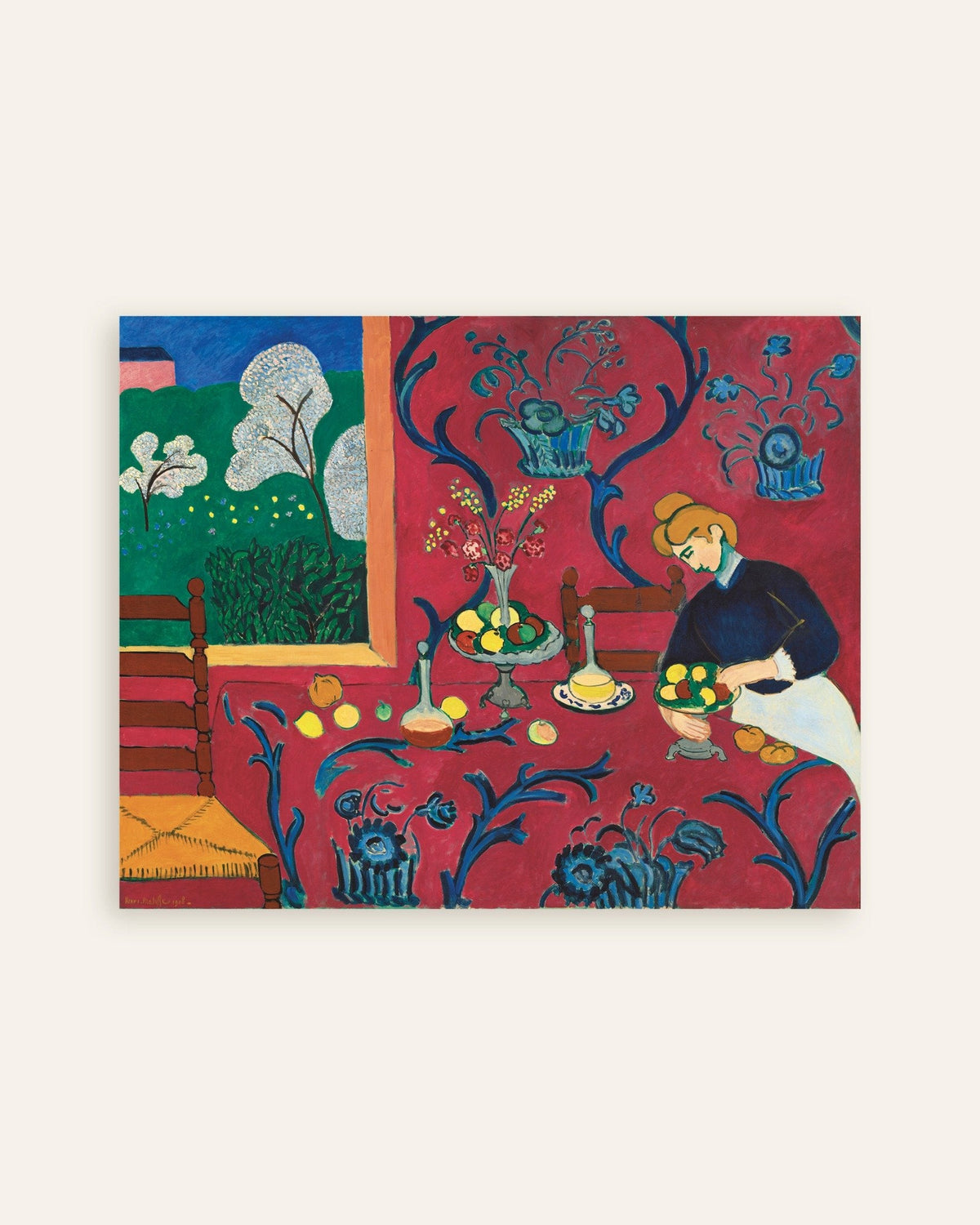 Poster med Harmoni i rødt (1908) af Henri Matisse, miniature