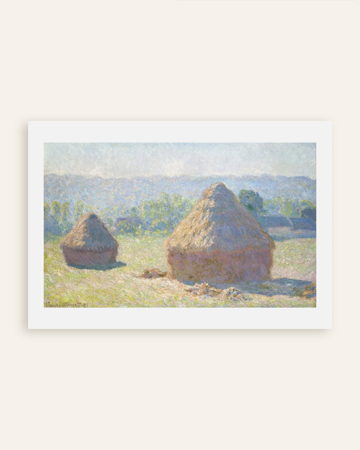 Plakat Kornstakke, sensommer (1891) af Claude Monet, miniature