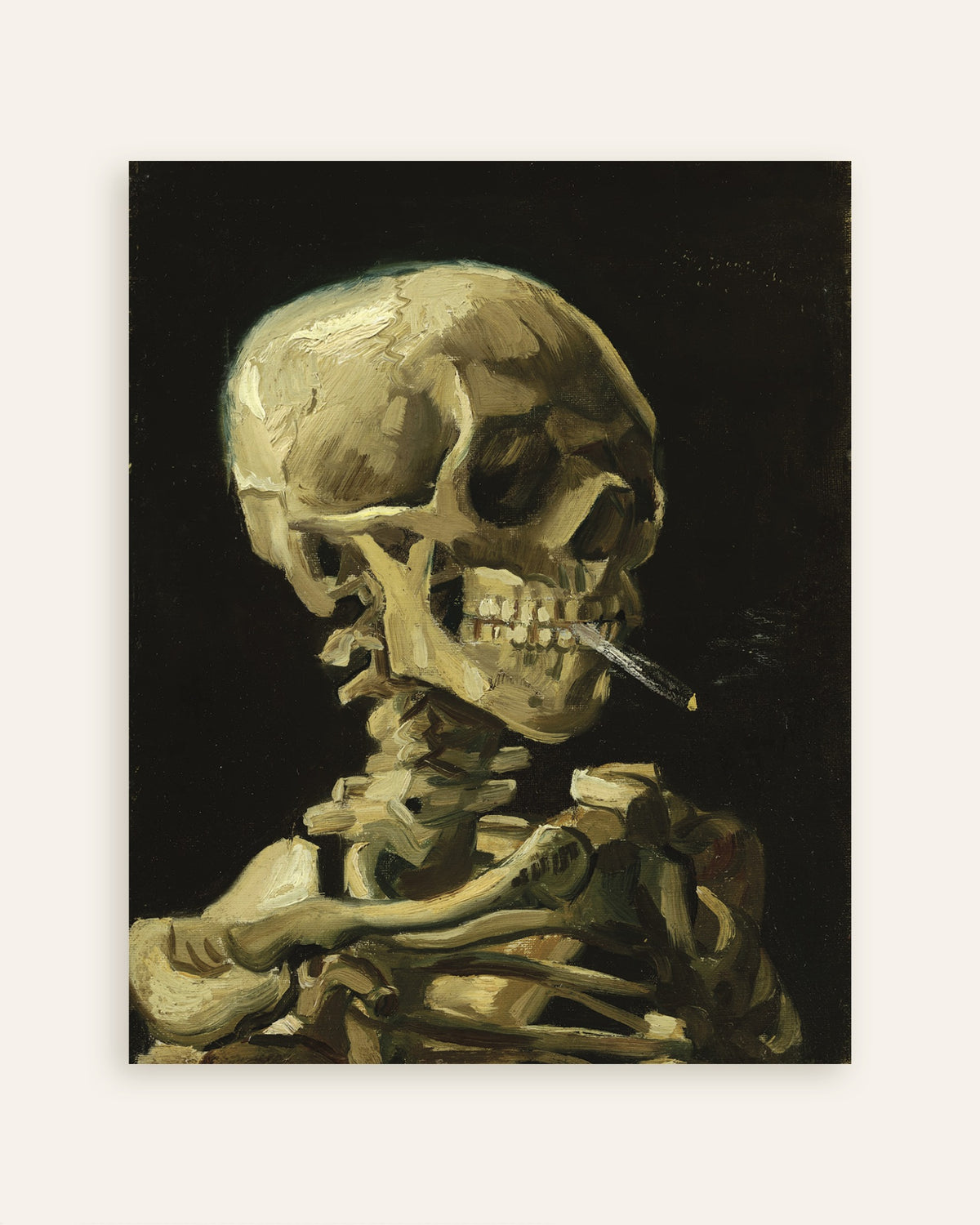 Poster af Kranie med en brændende cigaret (1886) af Vincent van Gogh, miniature