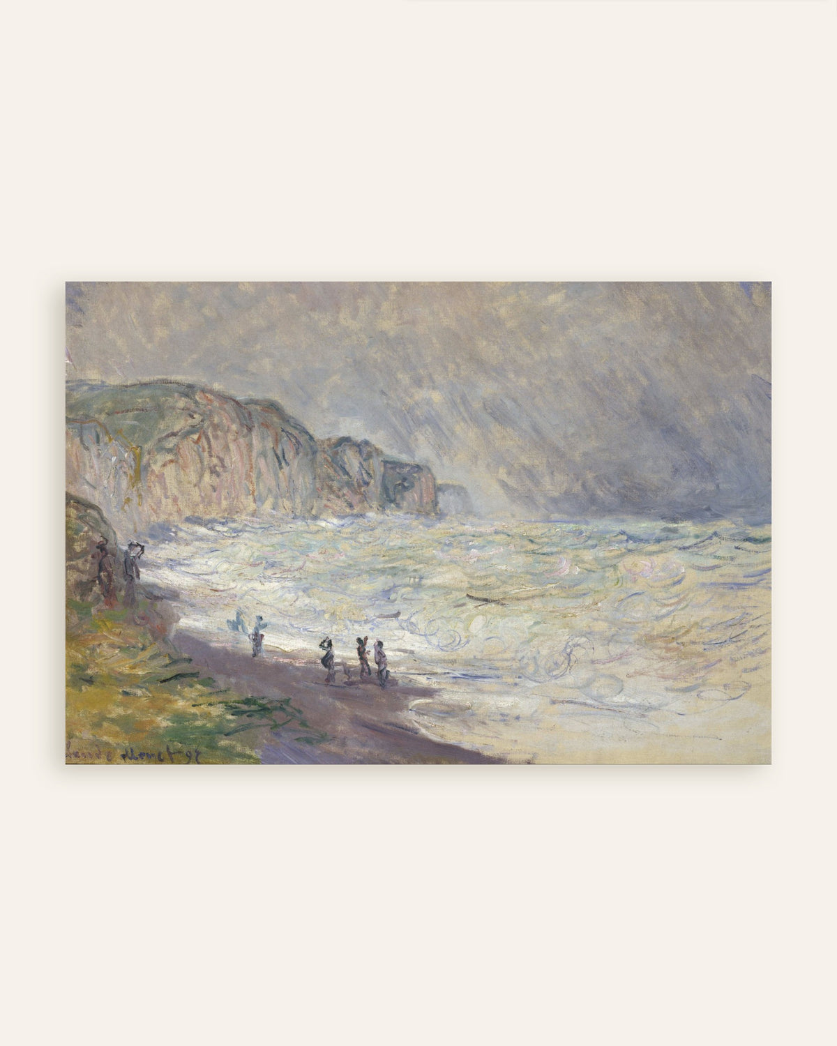 Plakat Høj sø ved Pourville (1897) af Claude Monet, miniature