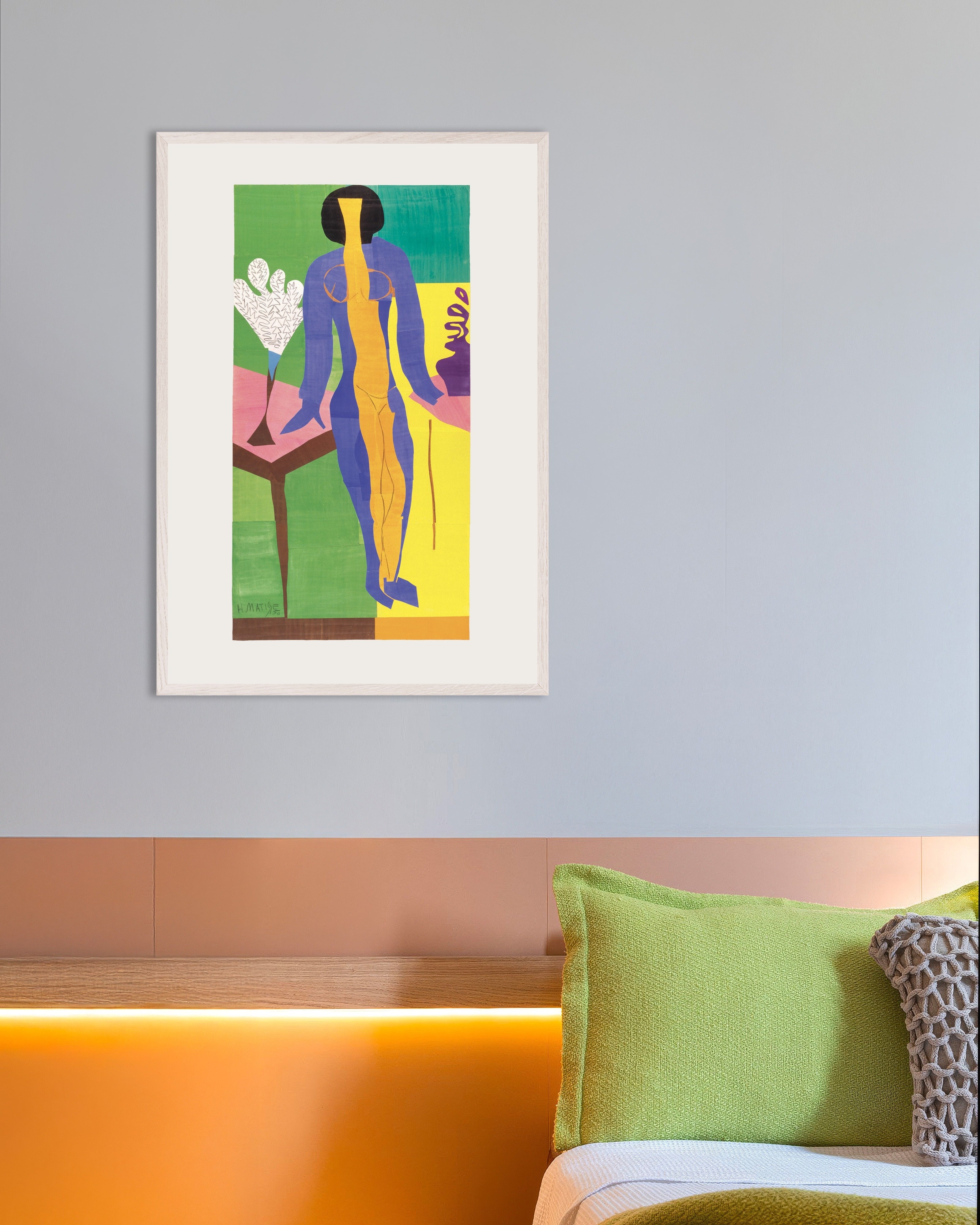 Poster of Henri Matisse Zulma poster (1950), with white wooden frame