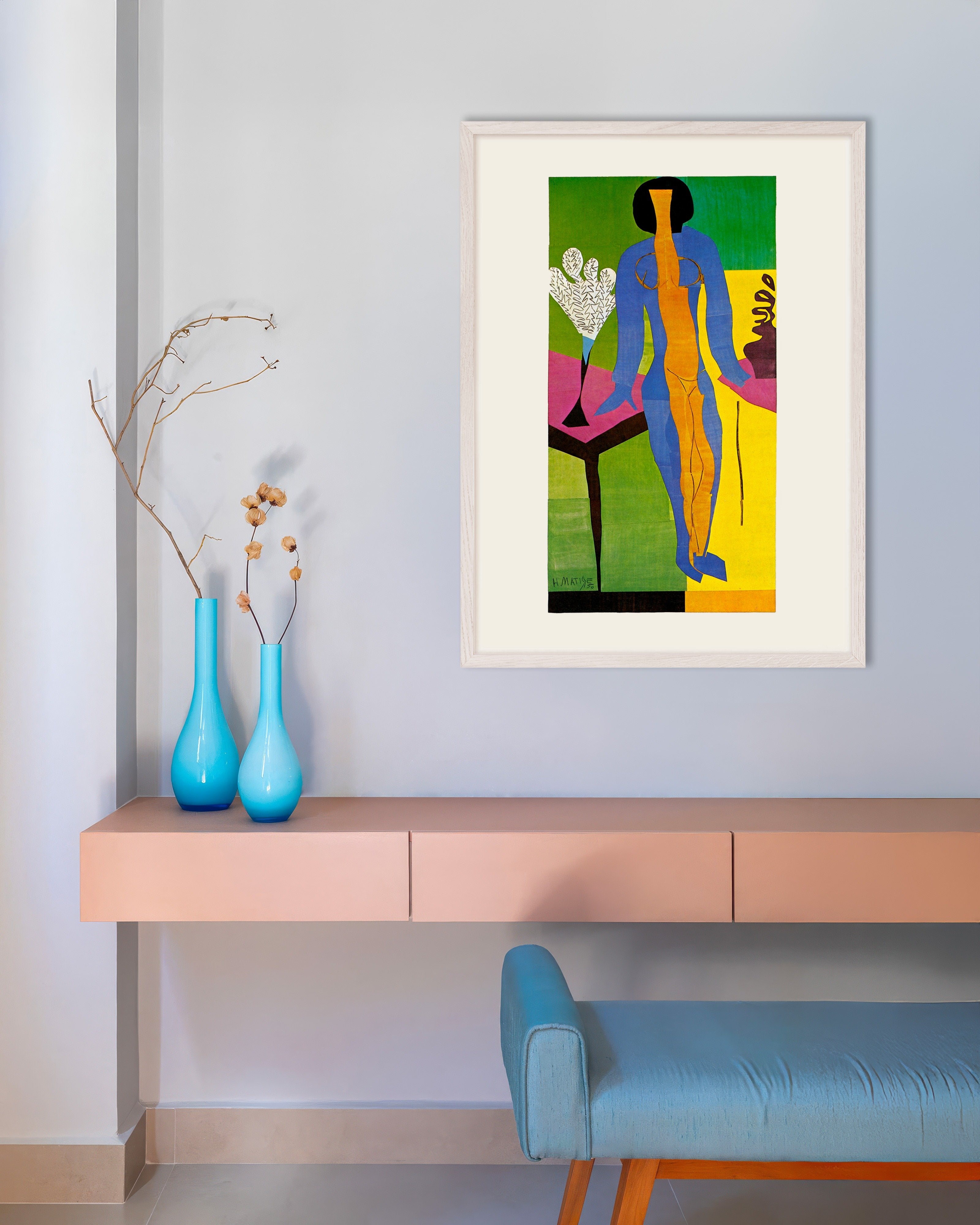 Poster of Henri Matisse Zulma poster (1950), with white wooden frame