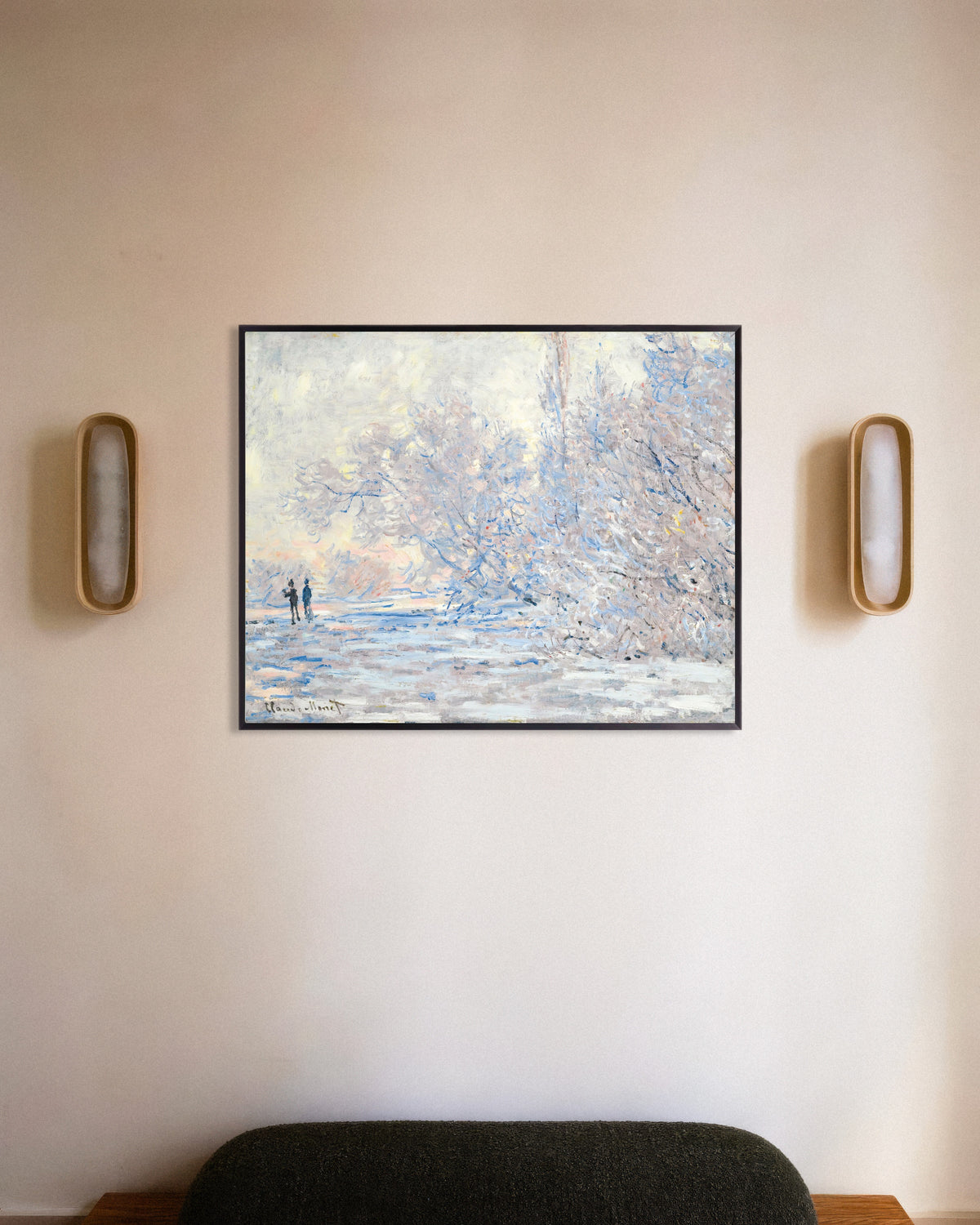Plakat Rimfrost i Giverny (1885) af Claude Monet med metalramme