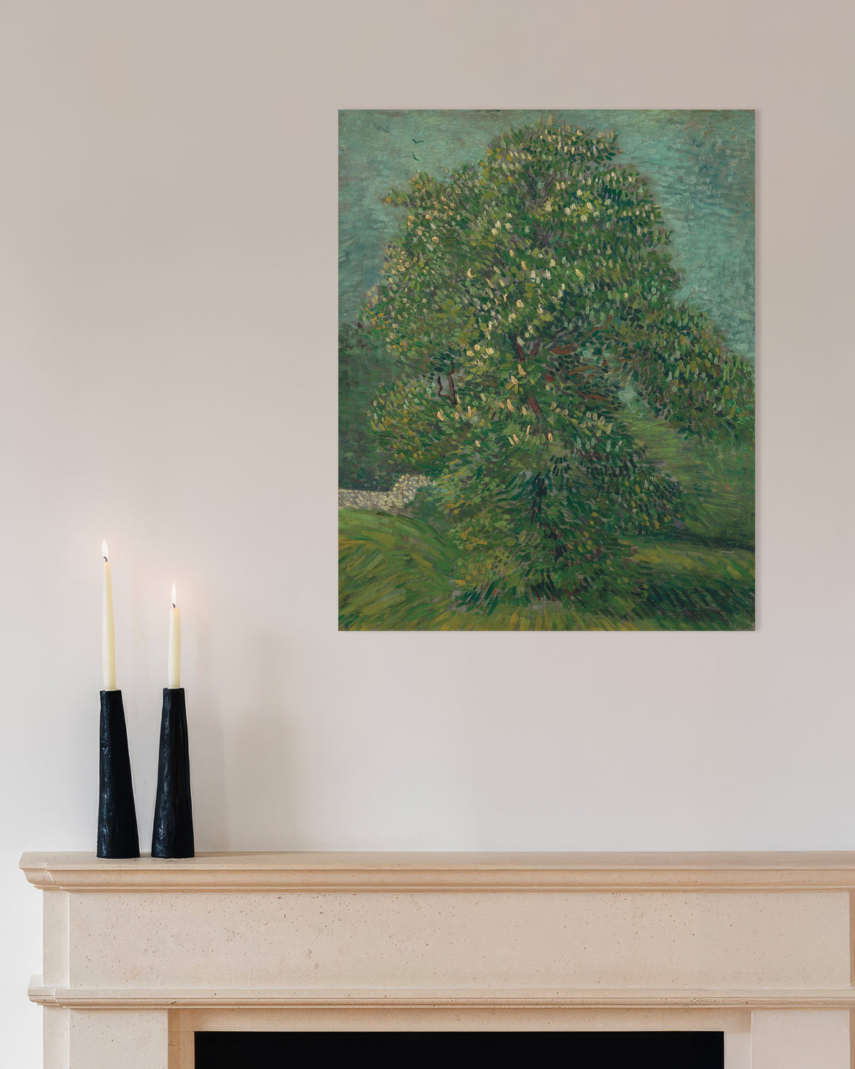 Poster af Kastanjetræ i blomst (1887) af Vincent van Gogh
