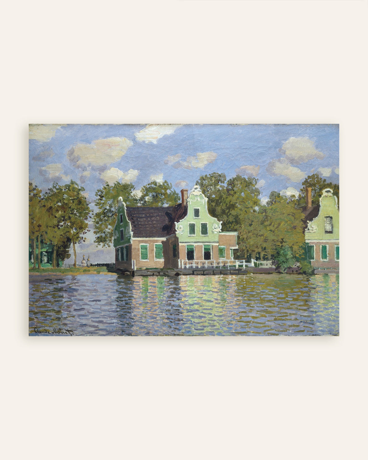 Plakat Huse ved bredden af Zaan (1871) af Claude Monet, miniature