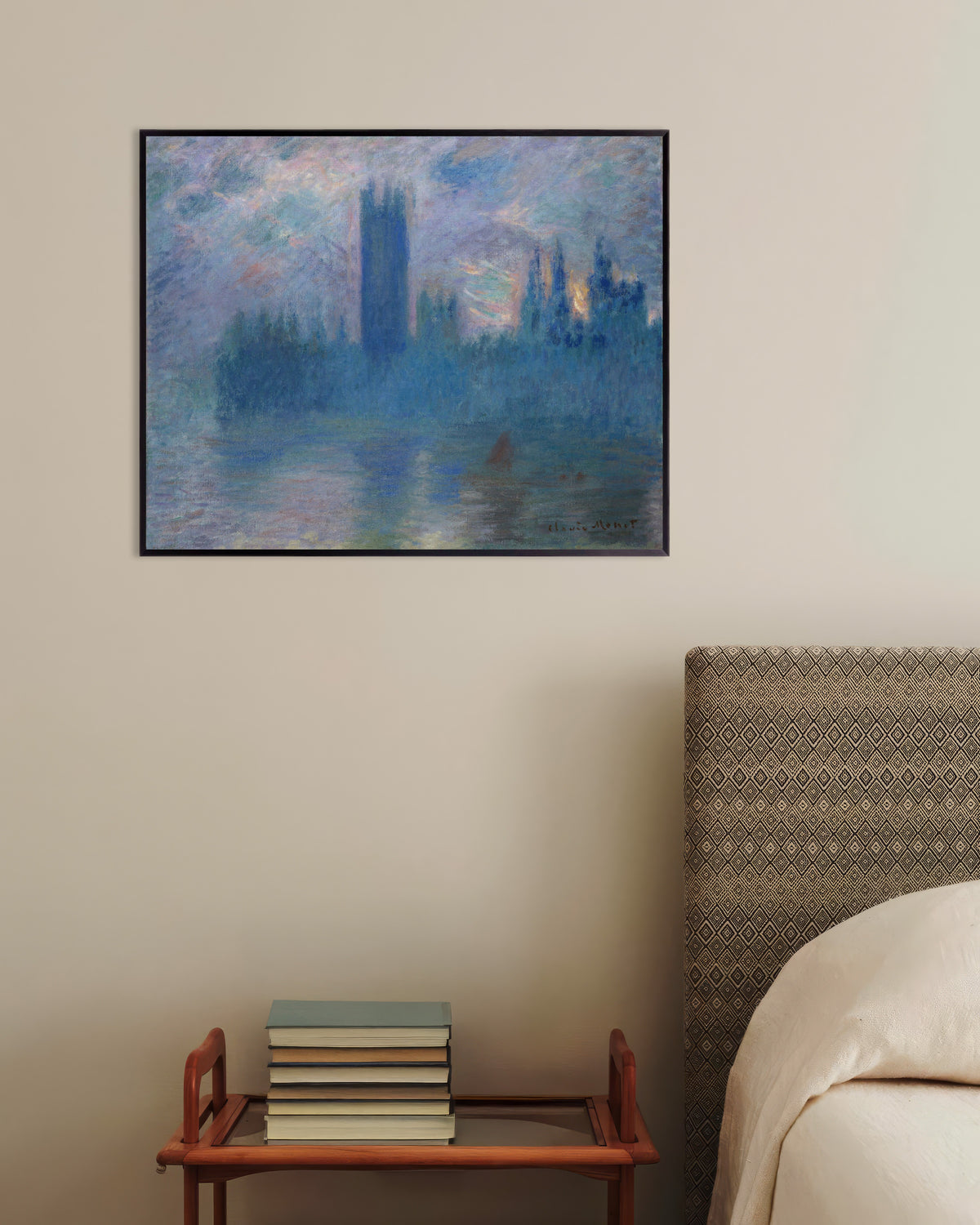 Plakat Parlamentet i London (1900) af Claude Monet med metalramme