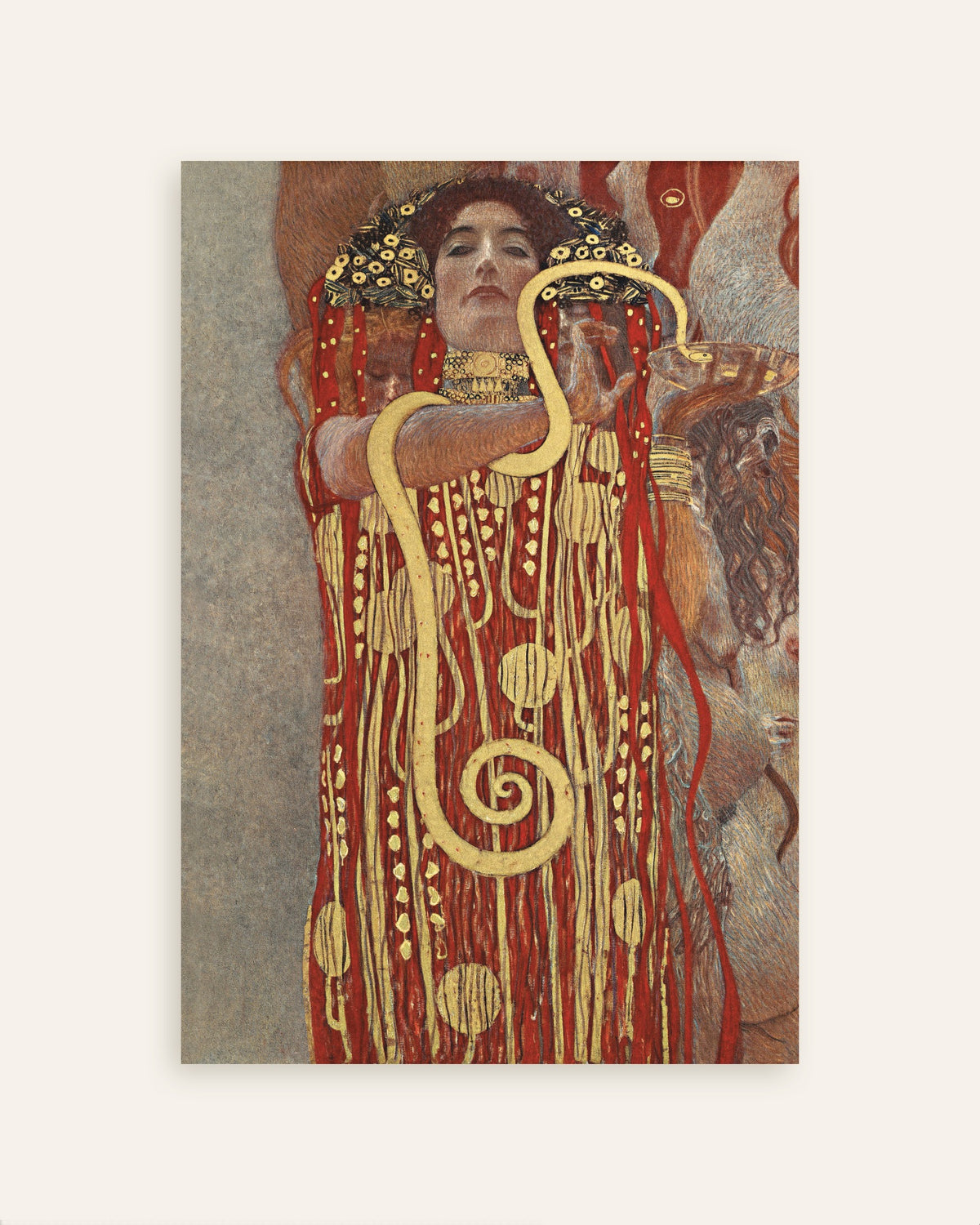 Plakat Hygieia, detalje af Medicinen (1907) af Gustav Klimt, miniature