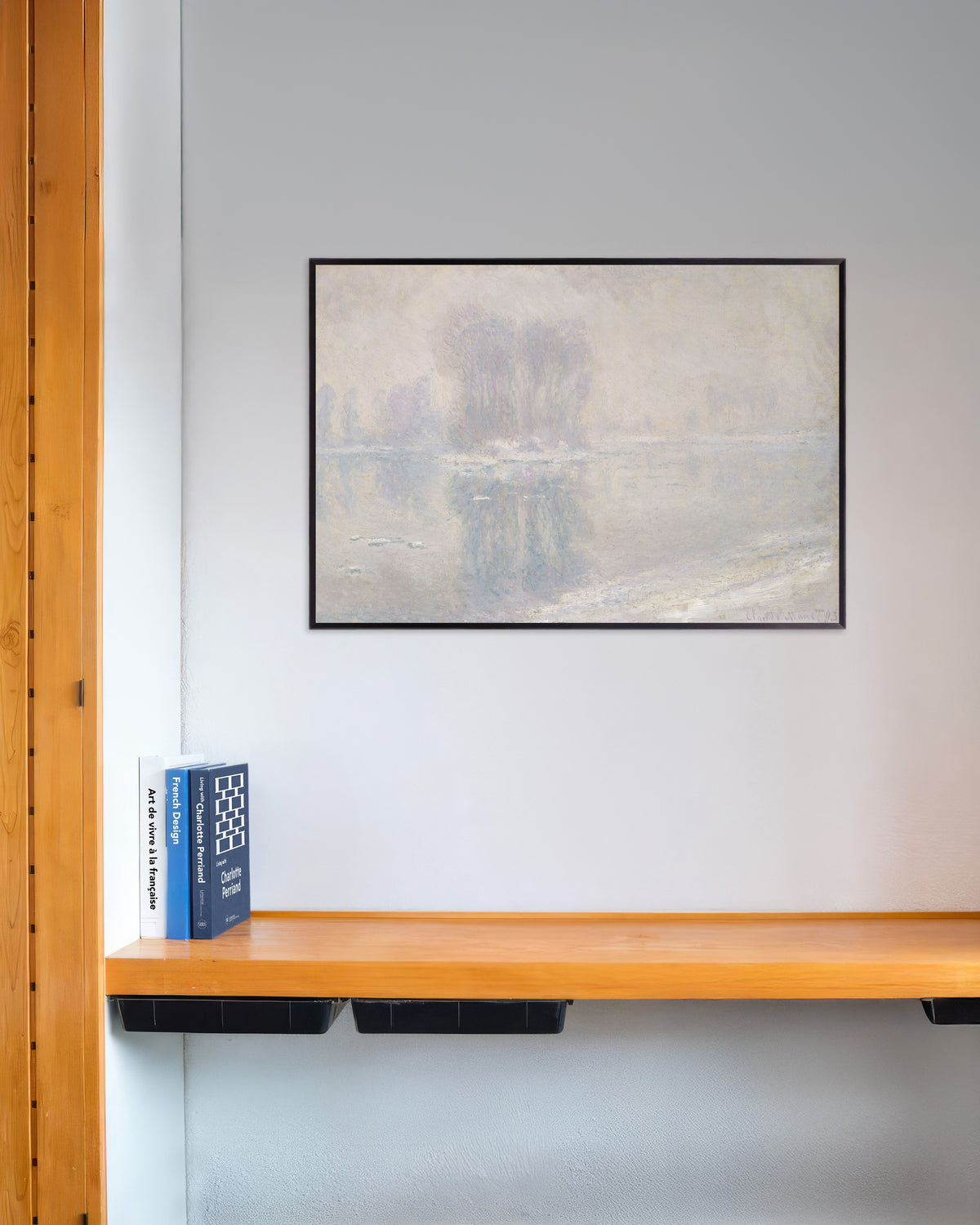 Plakat Isflager (1893) af Claude Monet med metalramme