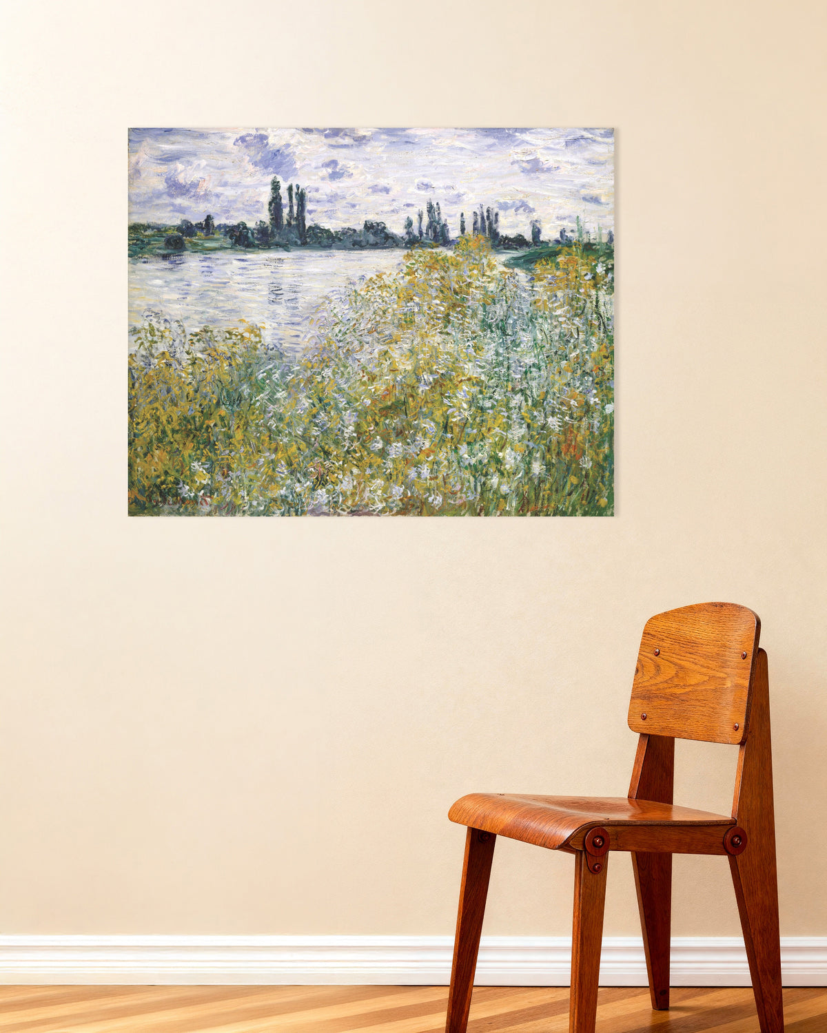 Plakat Blomsterøen ved Vétheuil (1880) af Claude Monet