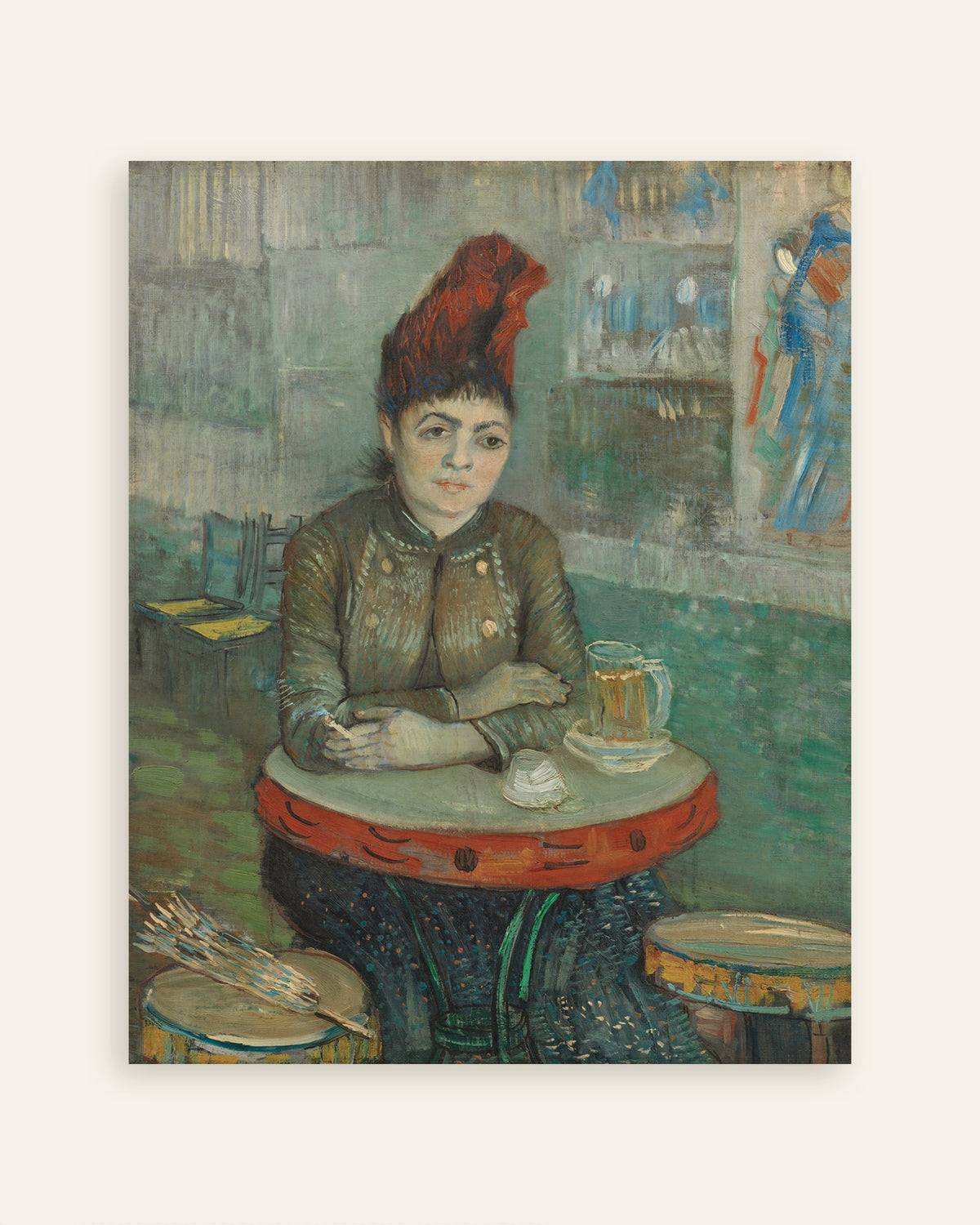 Poster af På caféen, Agostina Segatori i Le Tambourin (1887) af Vincent van Gogh, miniature