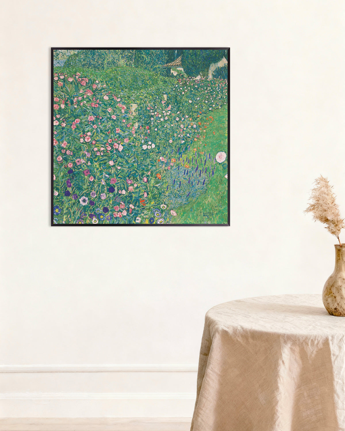 Plakat Italiensk havelandskab (1913) af Gustav Klimt med metalramme