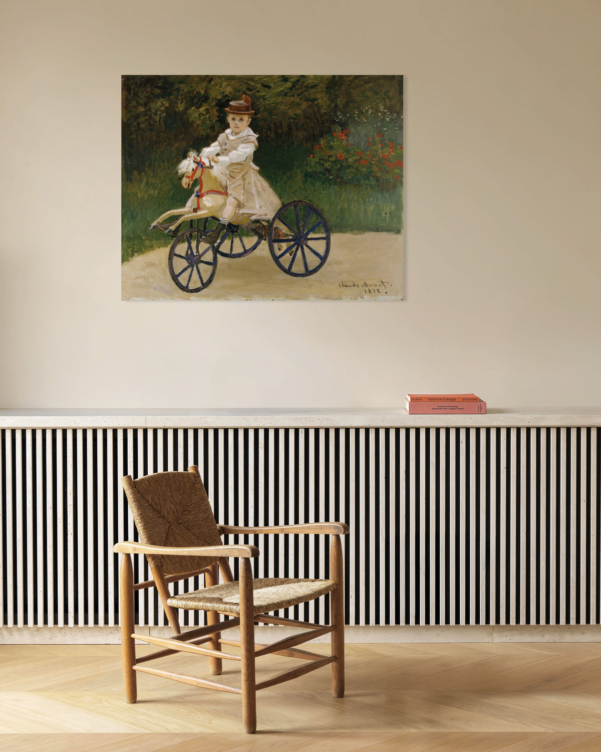 Plakat Jean Monet på sin kæphest (1872) af Claude Monet