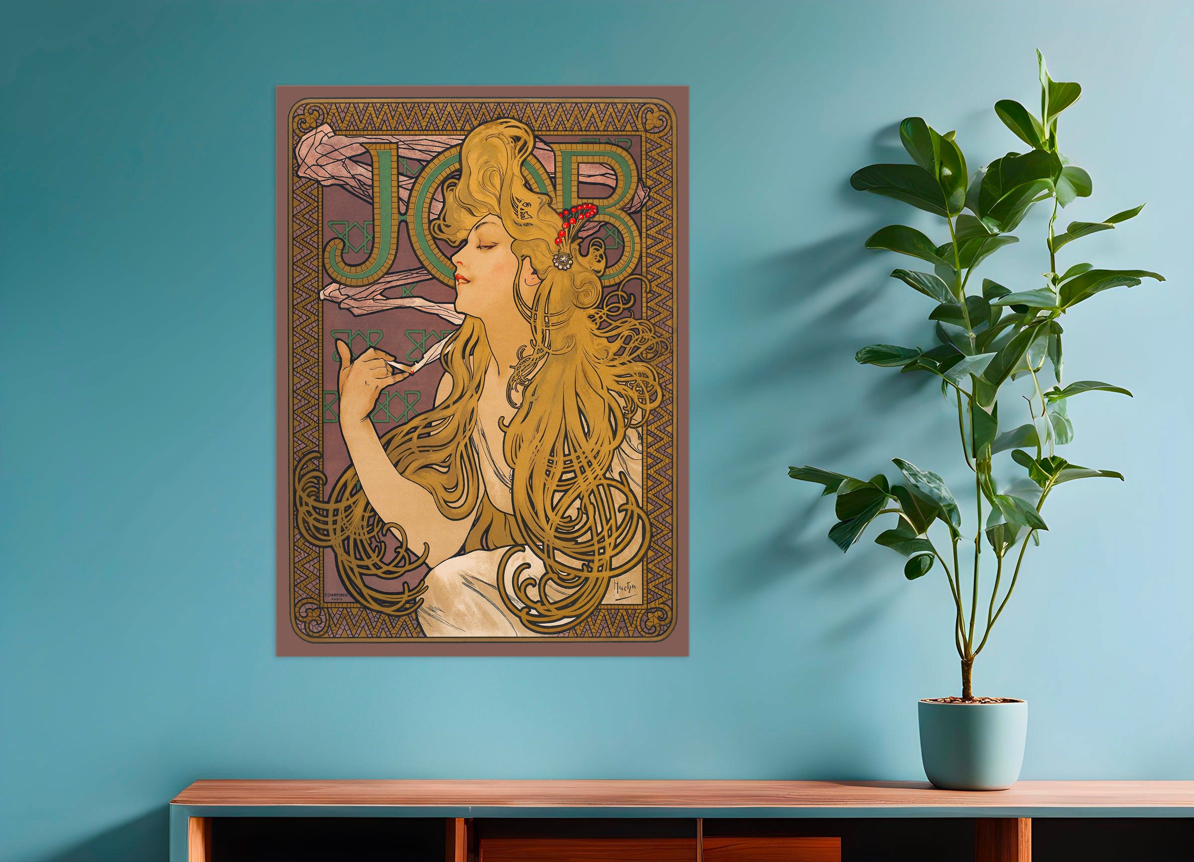 Job (1896) af Alfons Mucha - Plakat