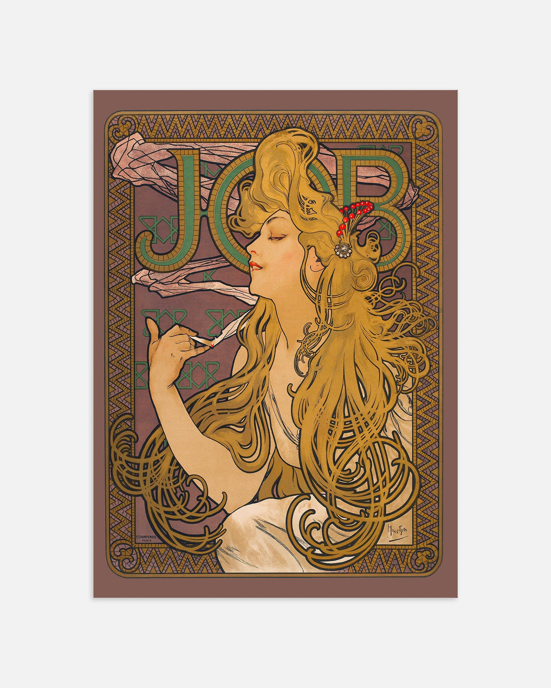 Job (1896) af Alfons Mucha - Plakat