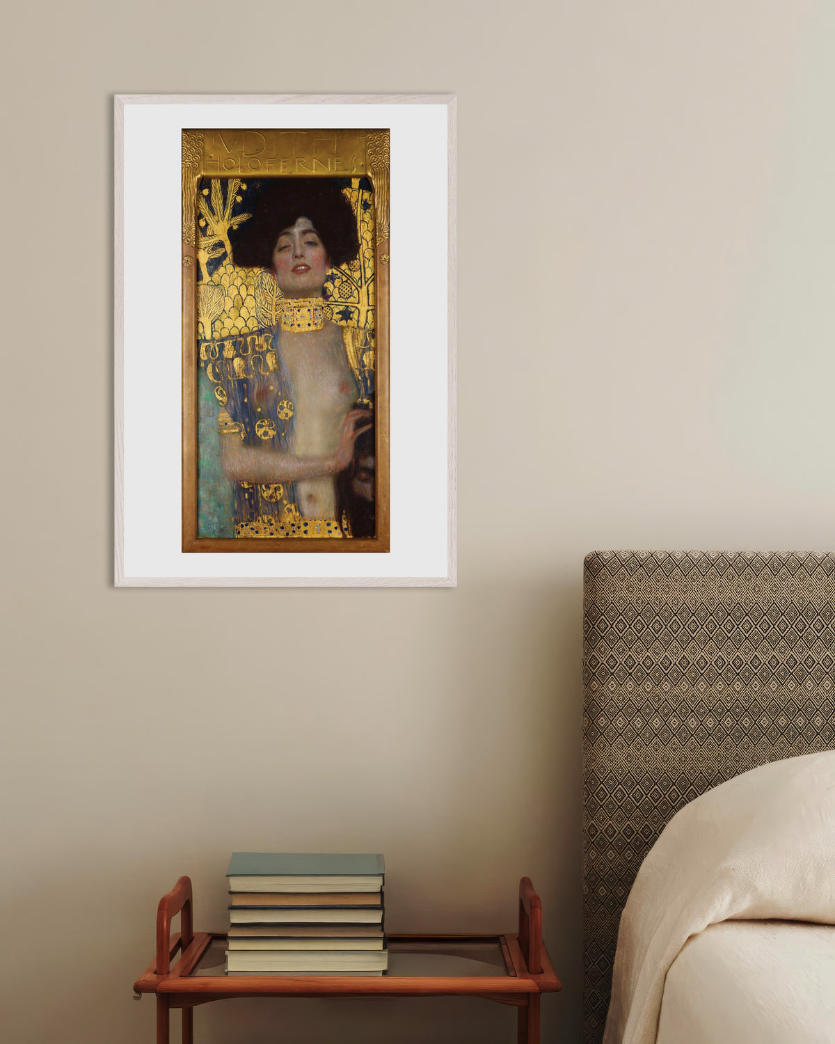 Plakat Judith I (1901) af Gustav Klimt med hvid træramme