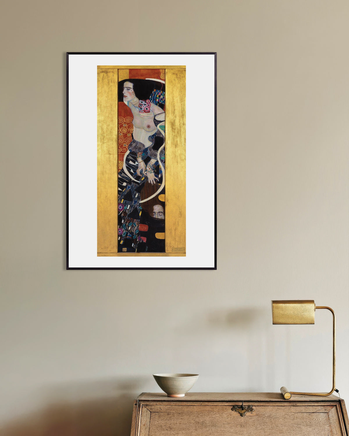 Plakat Judith II (1909) af Gustav Klimt med metalramme