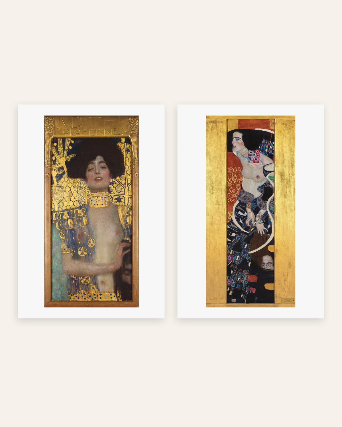 Klimt-plakater, sæt med 2: Judith I og Judith II, uden ramme