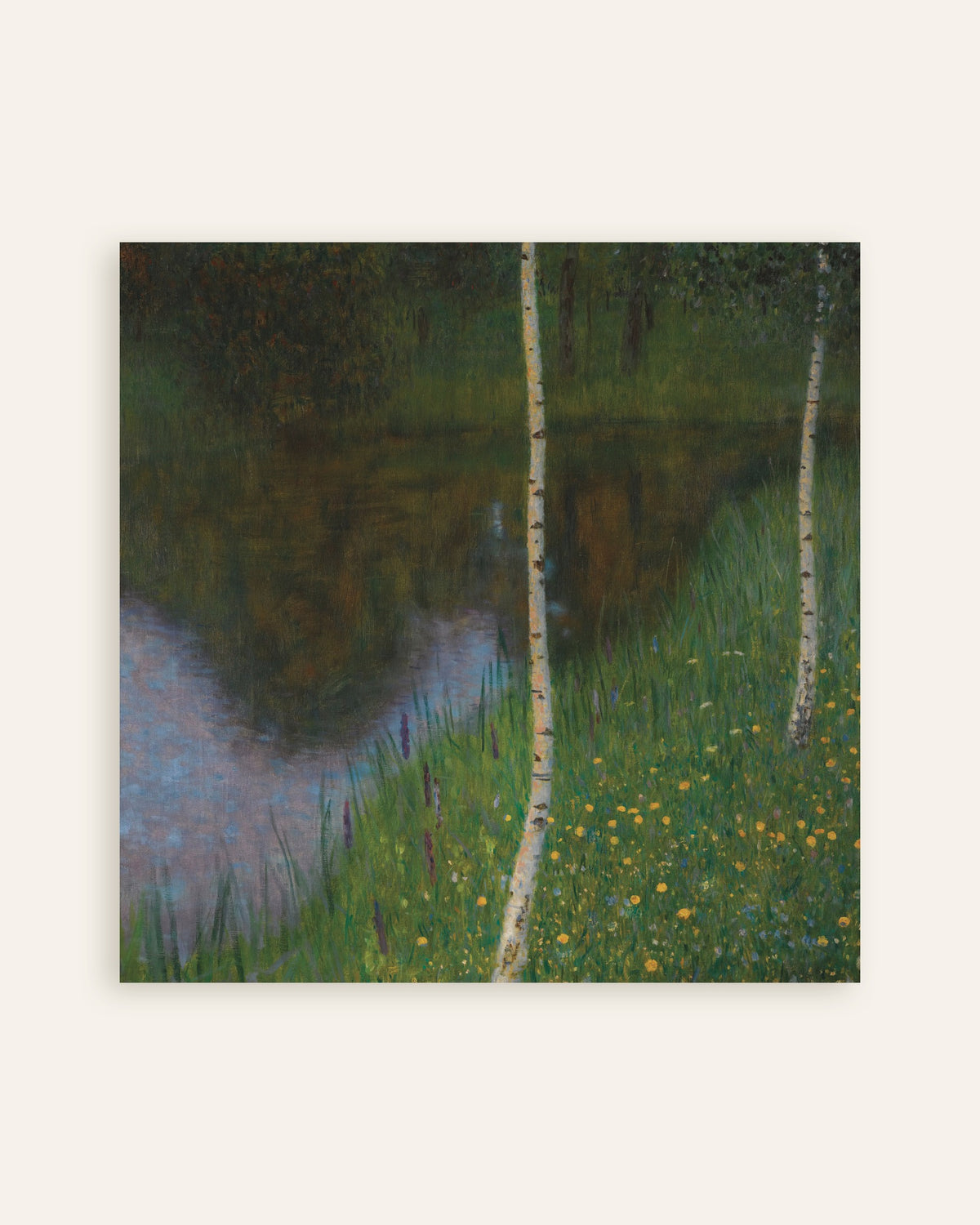 Plakat Søbred med birke (ca. 1901) af Gustav Klimt, miniature